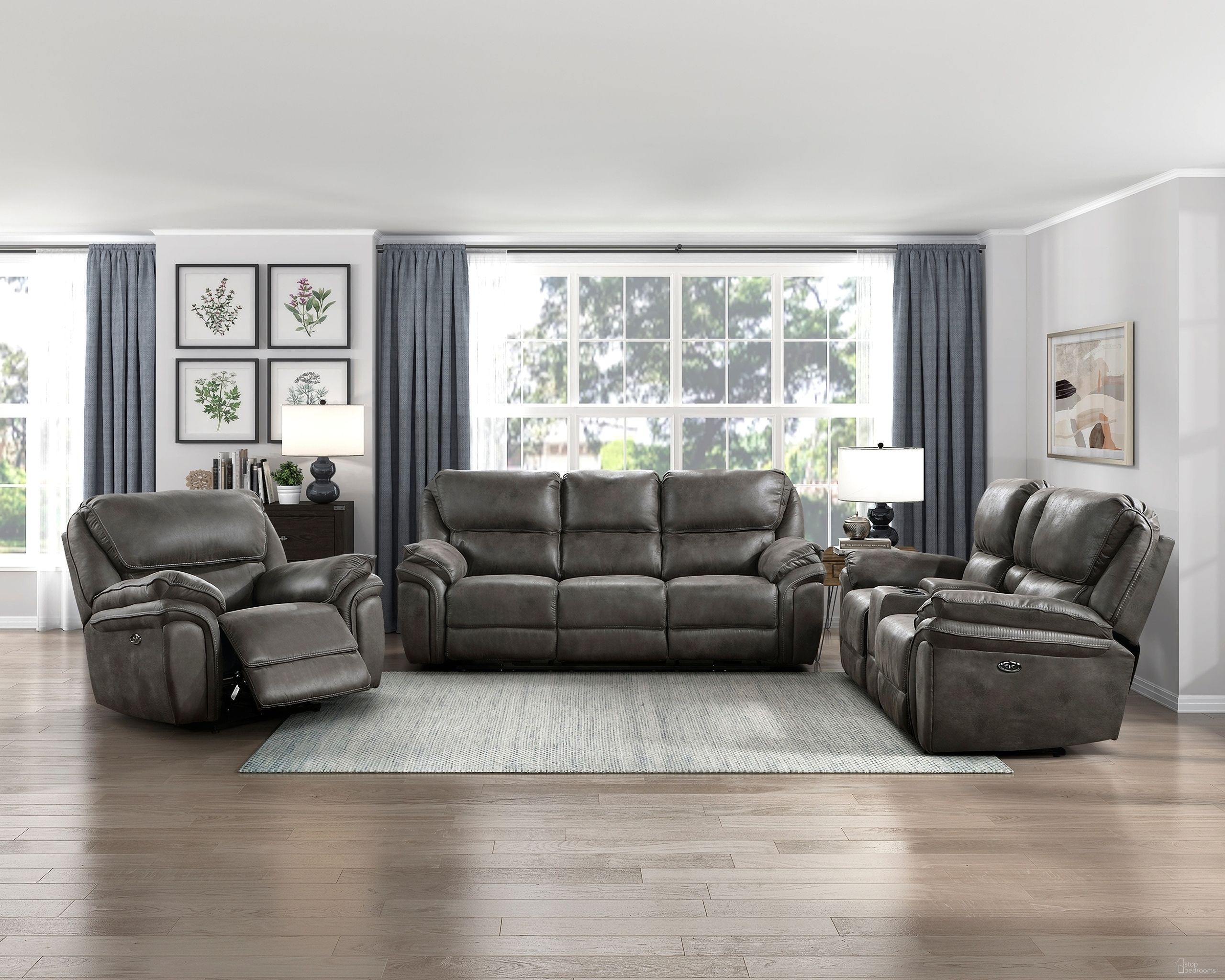 The appearance of Proctor Powered Double Reclining Living Room Set In Gray designed by Homelegance in the modern / contemporary interior design. This gray piece of furniture was selected by 1StopBedrooms from Proctor Collection to add a touch of cosiness and style into your home. Sku: 8517GRY-3PW;8517GRY-2PW. Material: Microfiber.