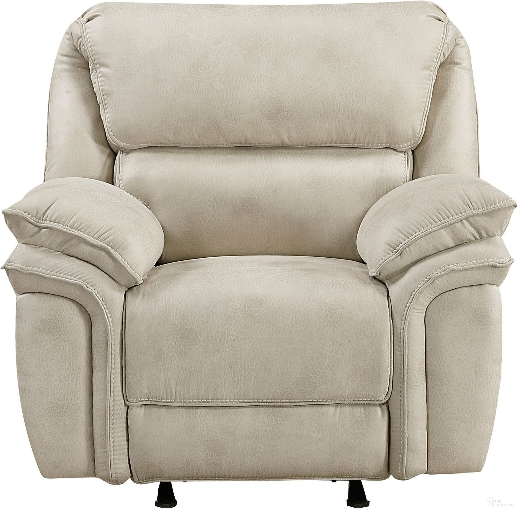 The appearance of Proctor Rocker Reclining Chair In Beige designed by Homelegance in the transitional interior design. This beige piece of furniture was selected by 1StopBedrooms from Proctor Collection to add a touch of cosiness and style into your home. Sku: 8517PWT-1. Material: Faux Leather.