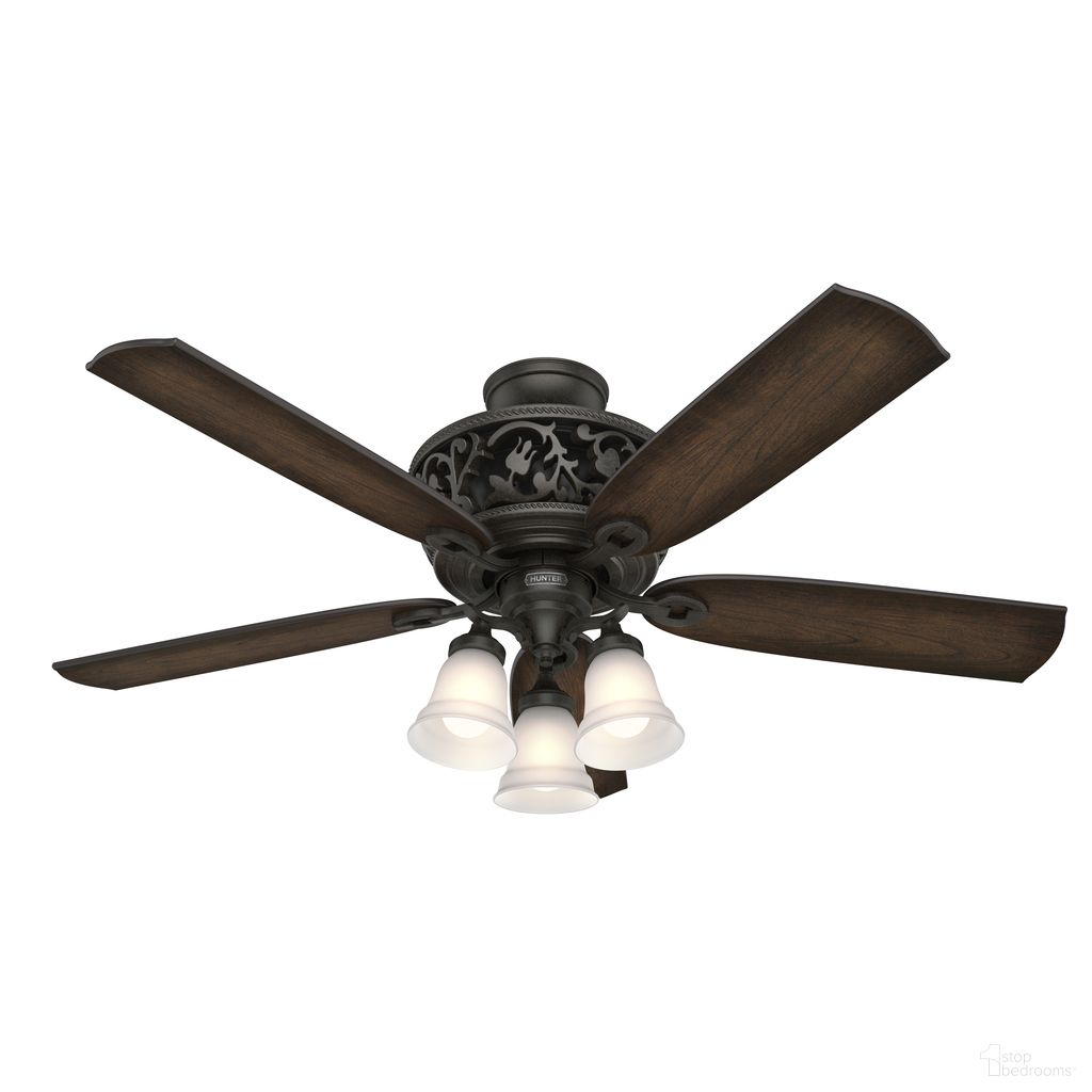 The appearance of Promenade 54 Inch Energy Star Ceiling Fan with LED Light Kit and Handheld Remote In Brittany Bronze and Burnished Cherry designed by Hunter Fan in the traditional interior design. This brittany bronze/burnished cherry piece of furniture  was selected by 1StopBedrooms from Promenade Collection to add a touch of cosiness and style into your home. Sku: 59546. Material: MDF.