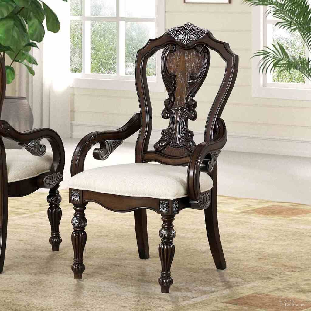 The appearance of Promenade Arm Chair Set of 2 In Dark Brown designed by Furniture of America in the traditional interior design. This dark brown piece of furniture was selected by 1StopBedrooms from Promenade Collection to add a touch of cosiness and style into your home. Sku: FM31002DB-AC-2PK. Chair Type: Arm Chair. Material: Solid Rubberwood.