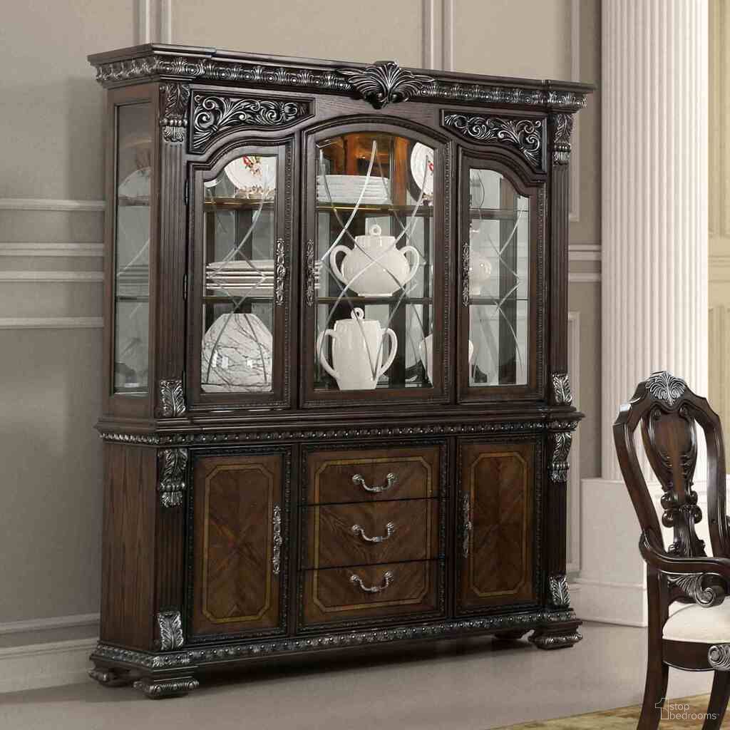 The appearance of Promenade Hutch And Buffet In Dark Brown designed by Furniture of America in the traditional interior design. This dark brown piece of furniture was selected by 1StopBedrooms from Promenade Collection to add a touch of cosiness and style into your home. Sku: FM31002DB-B;FM31002DB-H. Material: Solid Rubberwood.