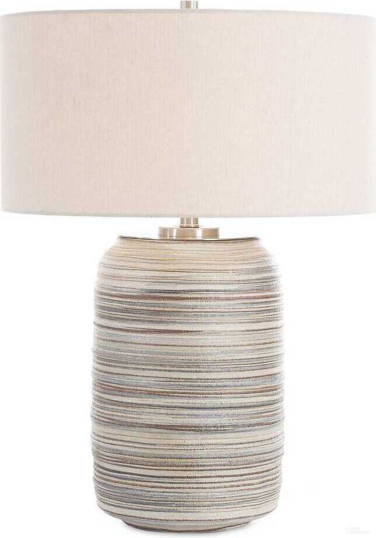 The appearance of Prospect Ceramic Large Table Lamp In Blue and White designed by Uttermost in the transitional interior design. This blue and white piece of furniture  was selected by 1StopBedrooms from Prospect Collection to add a touch of cosiness and style into your home. Sku: 30453. Material: Ceramic.