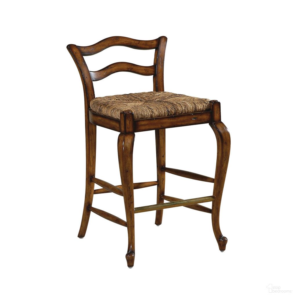 The appearance of Provencal Counter Stool In Brown and Tan designed by Maitland-Smith in the country / farmhouse interior design. This brown and tan piece of furniture was selected by 1StopBedrooms from Maitland Smith Collection to add a touch of cosiness and style into your home. Sku: 8103-42. Material: Wood.