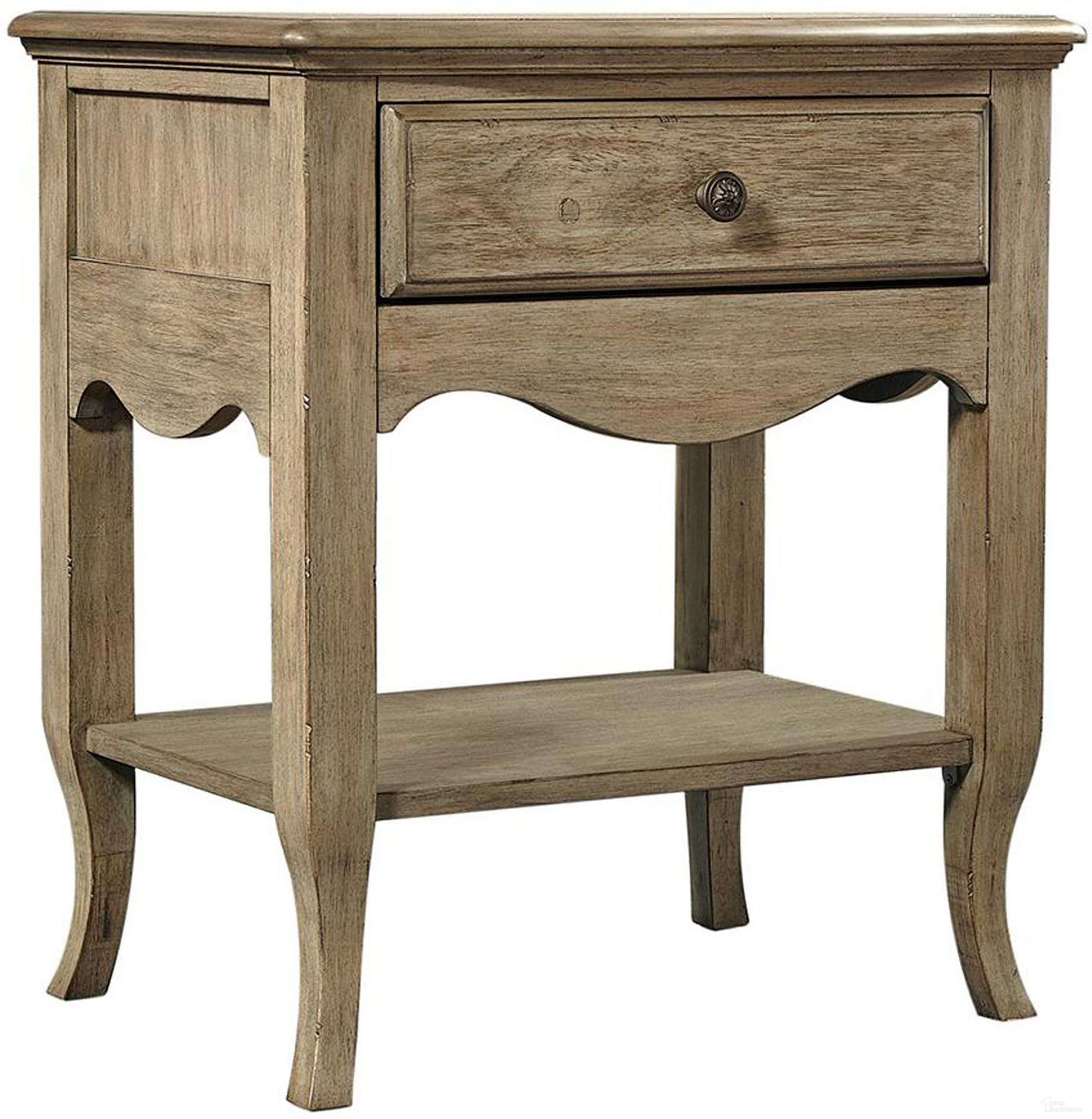 The appearance of Provence 1 Drawer Nightstand In Patine designed by Aspenhome in the traditional interior design. This patine piece of furniture  was selected by 1StopBedrooms from Provence Collection to add a touch of cosiness and style into your home. Sku: I222-451-1. Material: Wood.