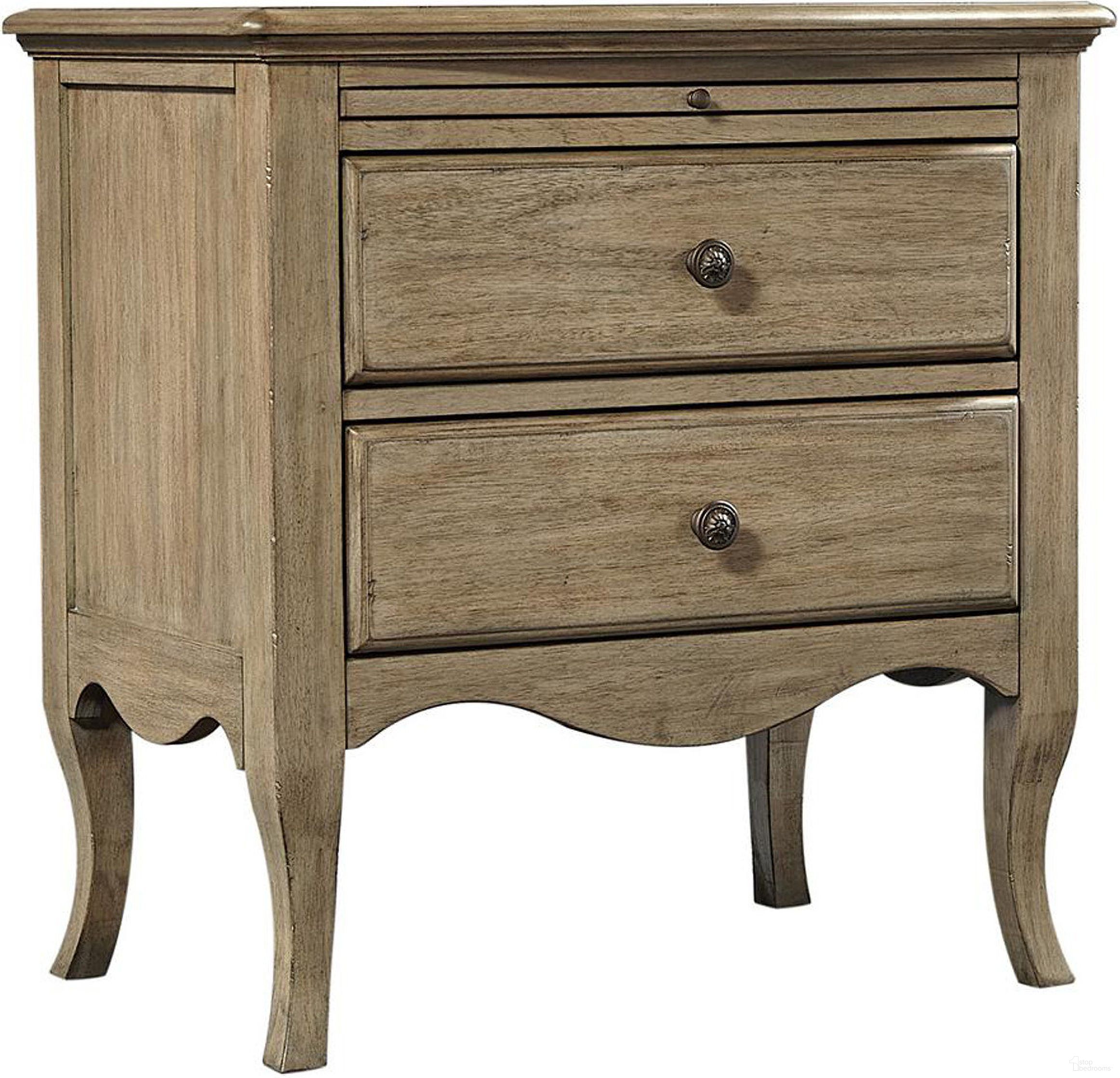 The appearance of Provence 2 Drawer Nightstand In Patine designed by Aspenhome in the traditional interior design. This patine piece of furniture was selected by 1StopBedrooms from Provence Collection to add a touch of cosiness and style into your home. Sku: I222-450-1. Material: Wood.