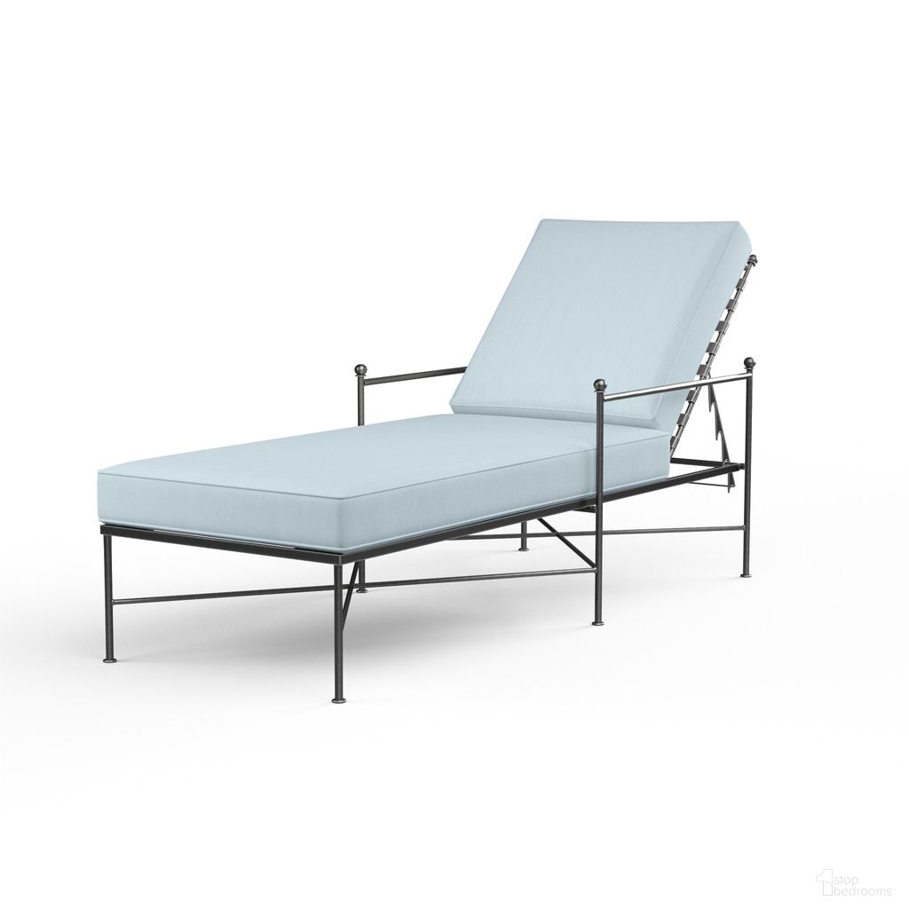 The appearance of Provence Chaise Lounge in Canvas Skyline designed by Sunset West in the traditional interior design. This canvas skyline piece of furniture  was selected by 1StopBedrooms from Provence Collection to add a touch of cosiness and style into your home. Sku: SW3201-9-14091. Material: Wrought Iron.