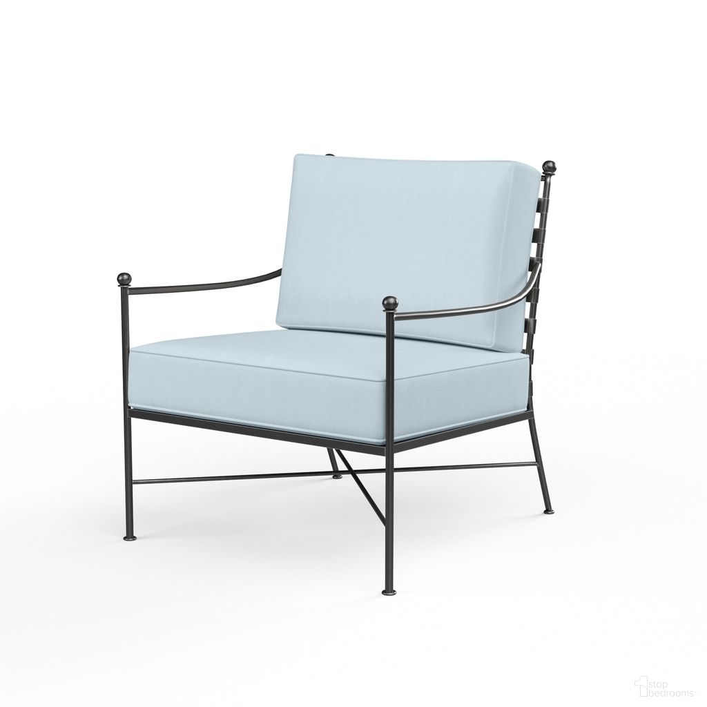 The appearance of Provence Club Chair in Canvas Skyline designed by Sunset West in the traditional interior design. This canvas skyline piece of furniture  was selected by 1StopBedrooms from Provence Collection to add a touch of cosiness and style into your home. Sku: SW3201-21-14091. Material: Wrought Iron.