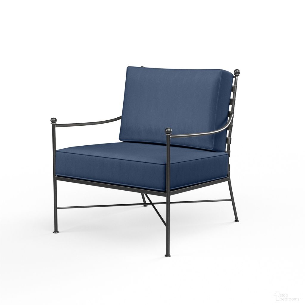 The appearance of Provence Club Chair in Spectrum Indigo designed by Sunset West in the traditional interior design. This spectrum indigo piece of furniture  was selected by 1StopBedrooms from Provence Collection to add a touch of cosiness and style into your home. Sku: SW3201-21-48080. Material: Wrought Iron.