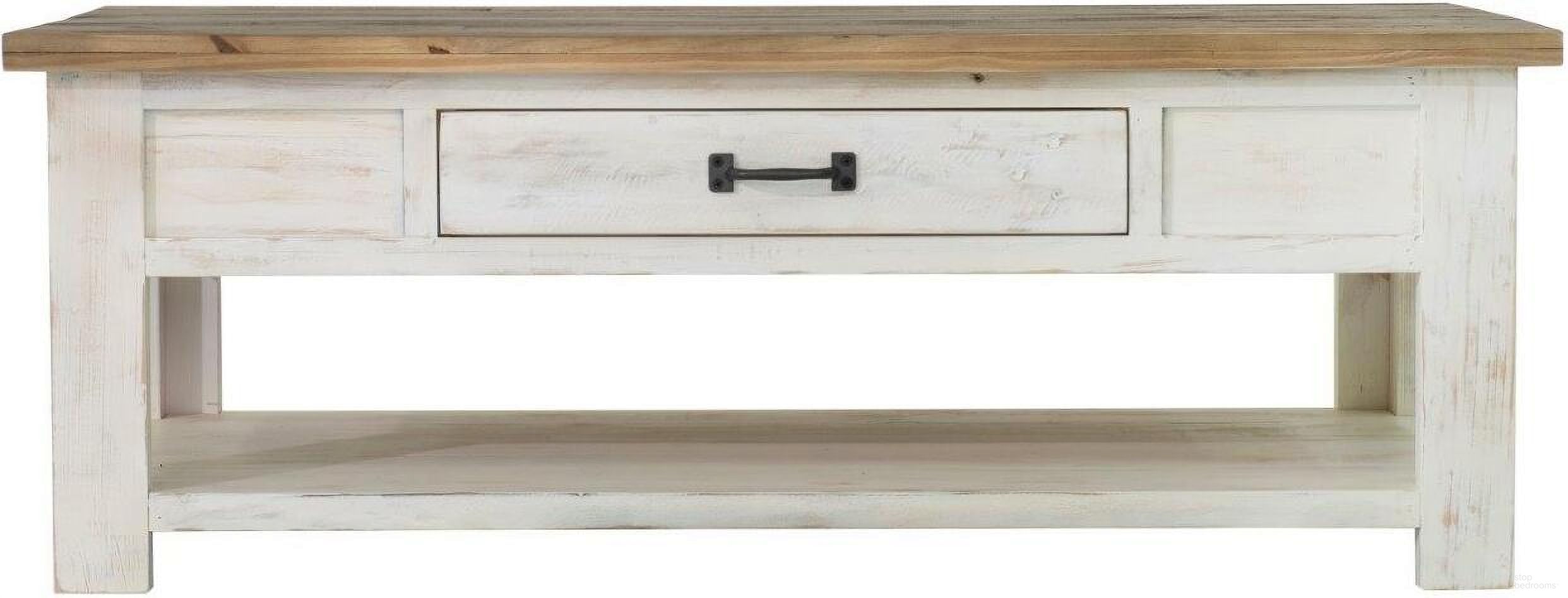 The appearance of Provence Coffee Table designed by LH Imports in the country / farmhouse interior design. This white and brown piece of furniture  was selected by 1StopBedrooms from Provence Collection to add a touch of cosiness and style into your home. Sku: PVN032. Material: Pine.