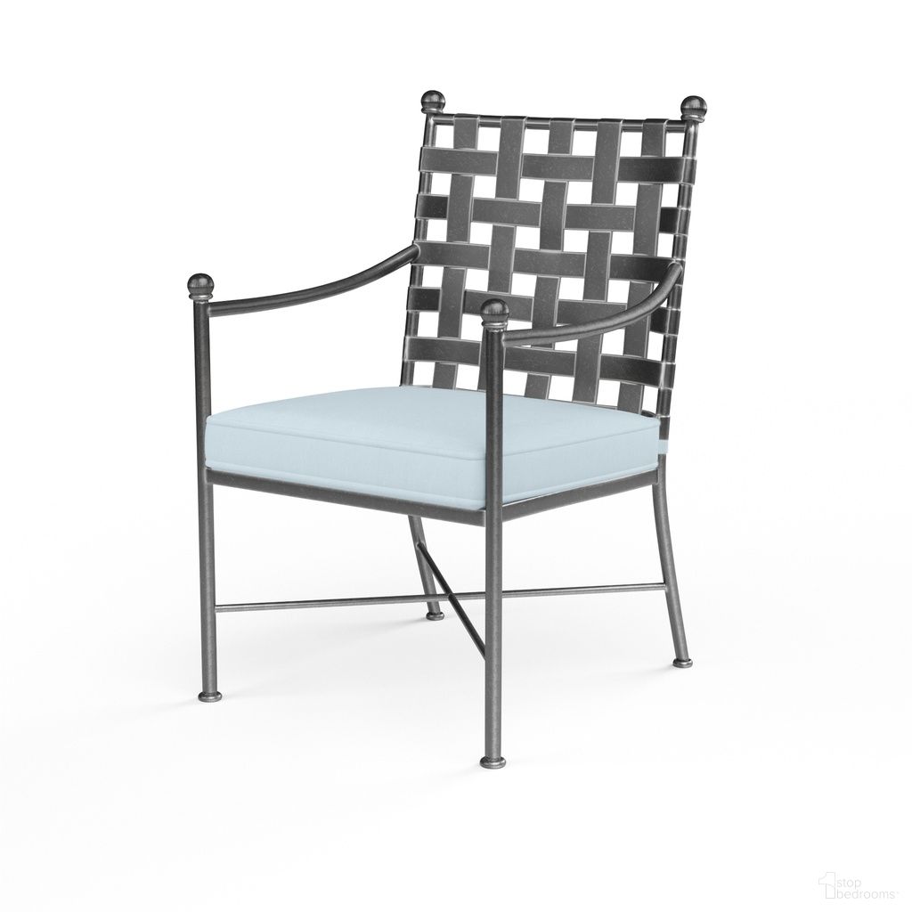 The appearance of Provence Dining Chair in Canvas Skyline designed by Sunset West in the traditional interior design. This canvas skyline piece of furniture  was selected by 1StopBedrooms from Provence Collection to add a touch of cosiness and style into your home. Sku: SW3201-1-14091. Material: Wrought Iron.