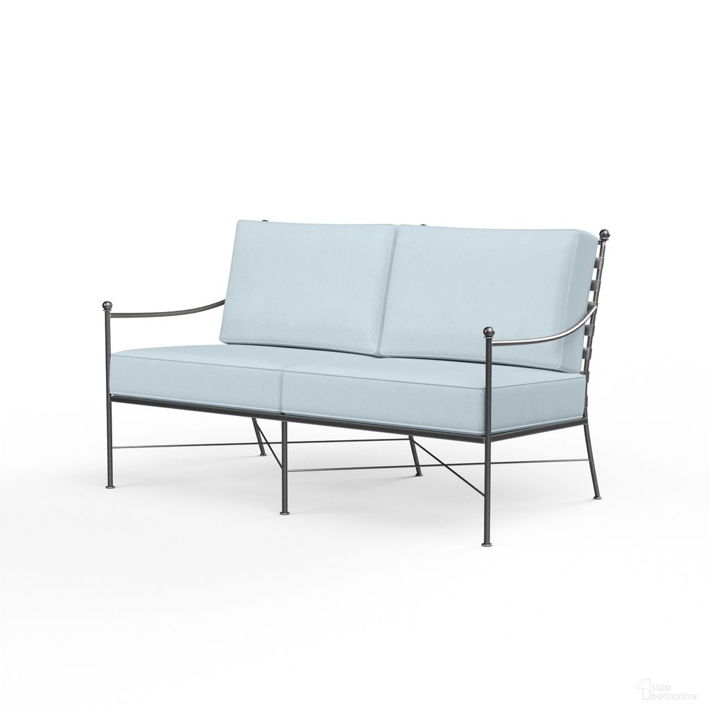 The appearance of Provence Loveseat in Canvas Skyline designed by Sunset West in the traditional interior design. This canvas skyline piece of furniture  was selected by 1StopBedrooms from Provence Collection to add a touch of cosiness and style into your home. Sku: SW3201-22-14091. Material: Wrought Iron.