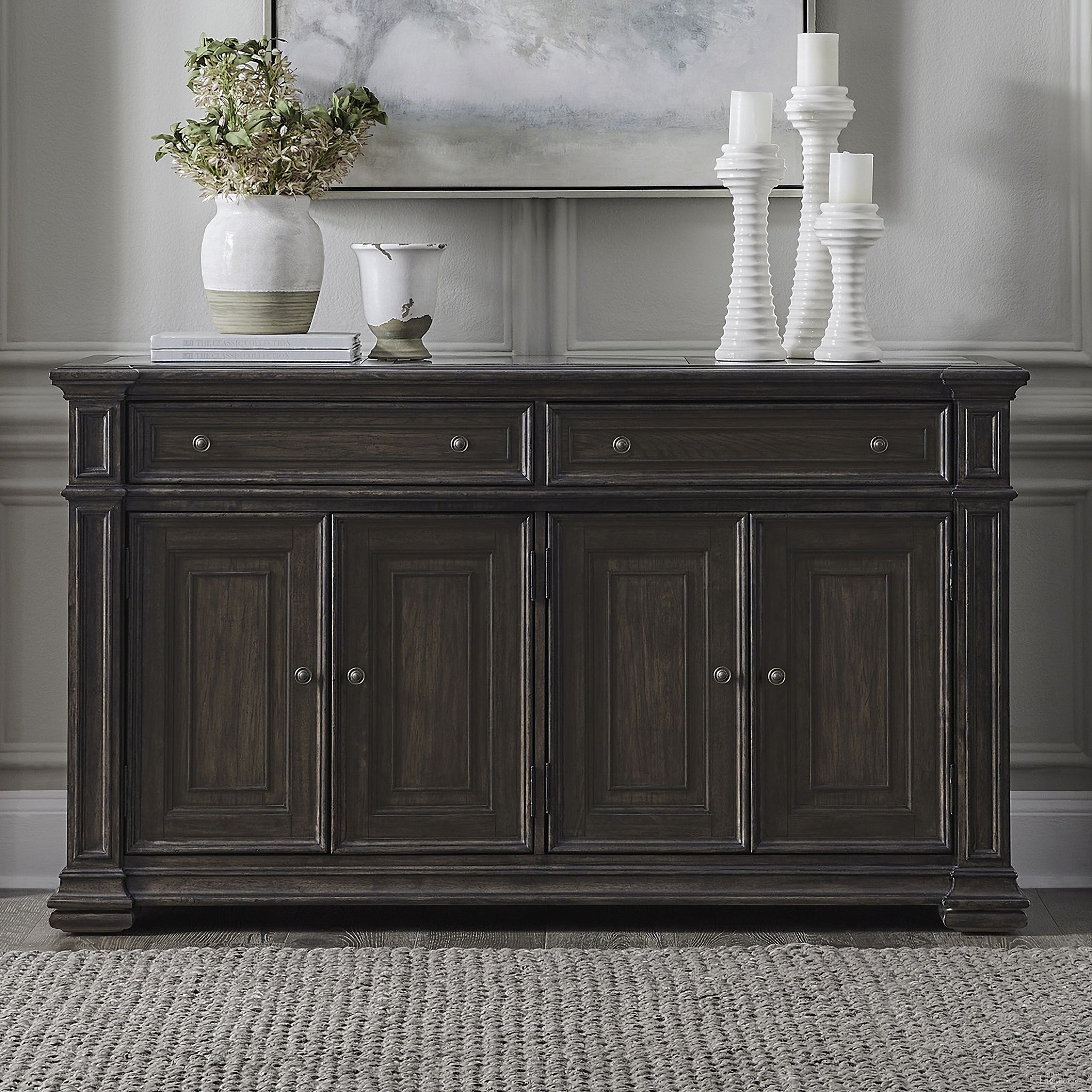 The appearance of Provence Park Buffet In Chateau designed by Liberty in the traditional interior design. This chateau piece of furniture  was selected by 1StopBedrooms from Provence Park Collection to add a touch of cosiness and style into your home. Sku: 765-CB6638. Material: Solid Rubberwood.
