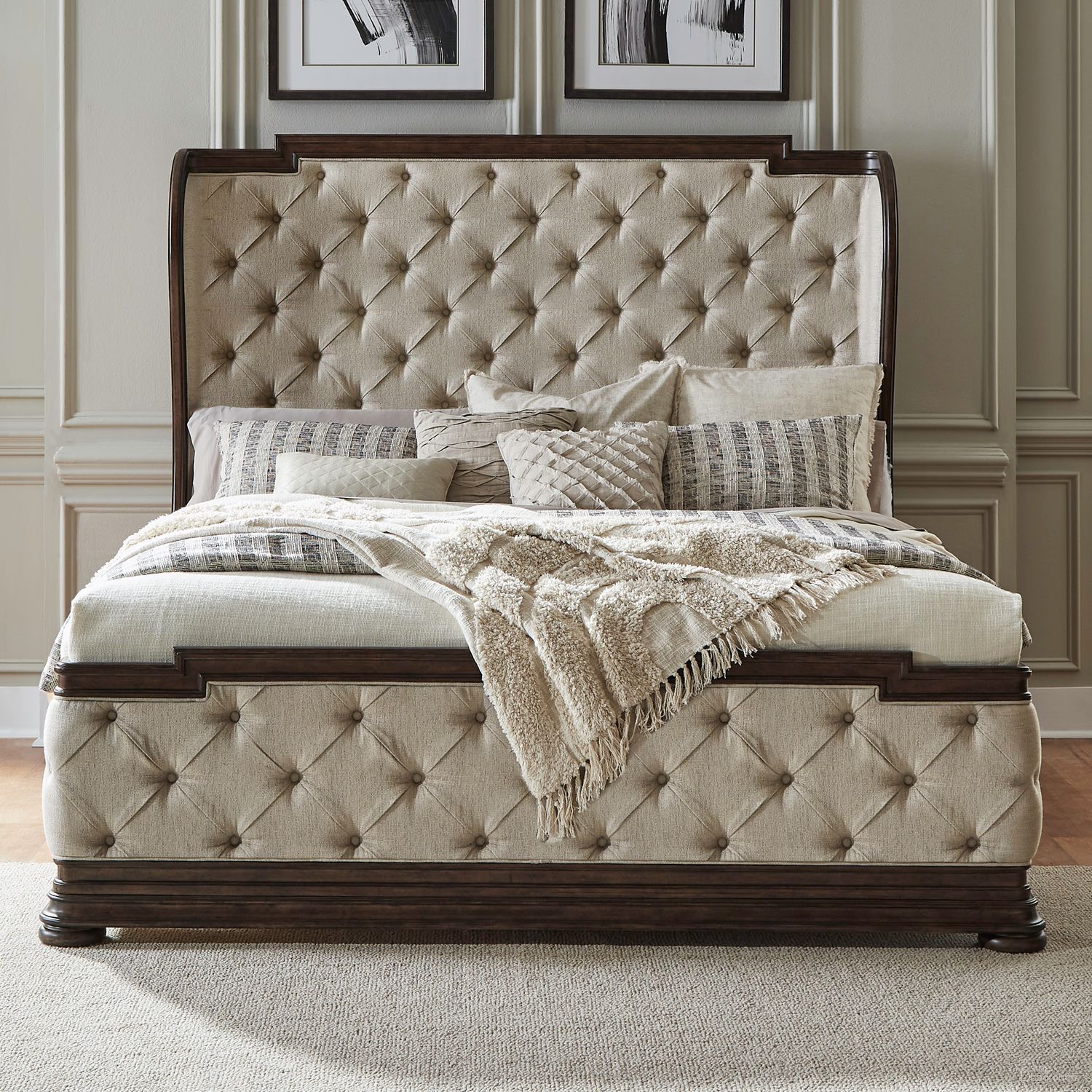 The appearance of Provence Park King Shelter Bed In Chateau Brown designed by Liberty in the traditional interior design. This chateau brown piece of furniture  was selected by 1StopBedrooms from Provence Park Collection to add a touch of cosiness and style into your home. Sku: 765-BR15HU;765-BR16FU;765-BR91. Bed Size: King. Material: Solid Rubberwood. Bed Type: Shelter Bed.