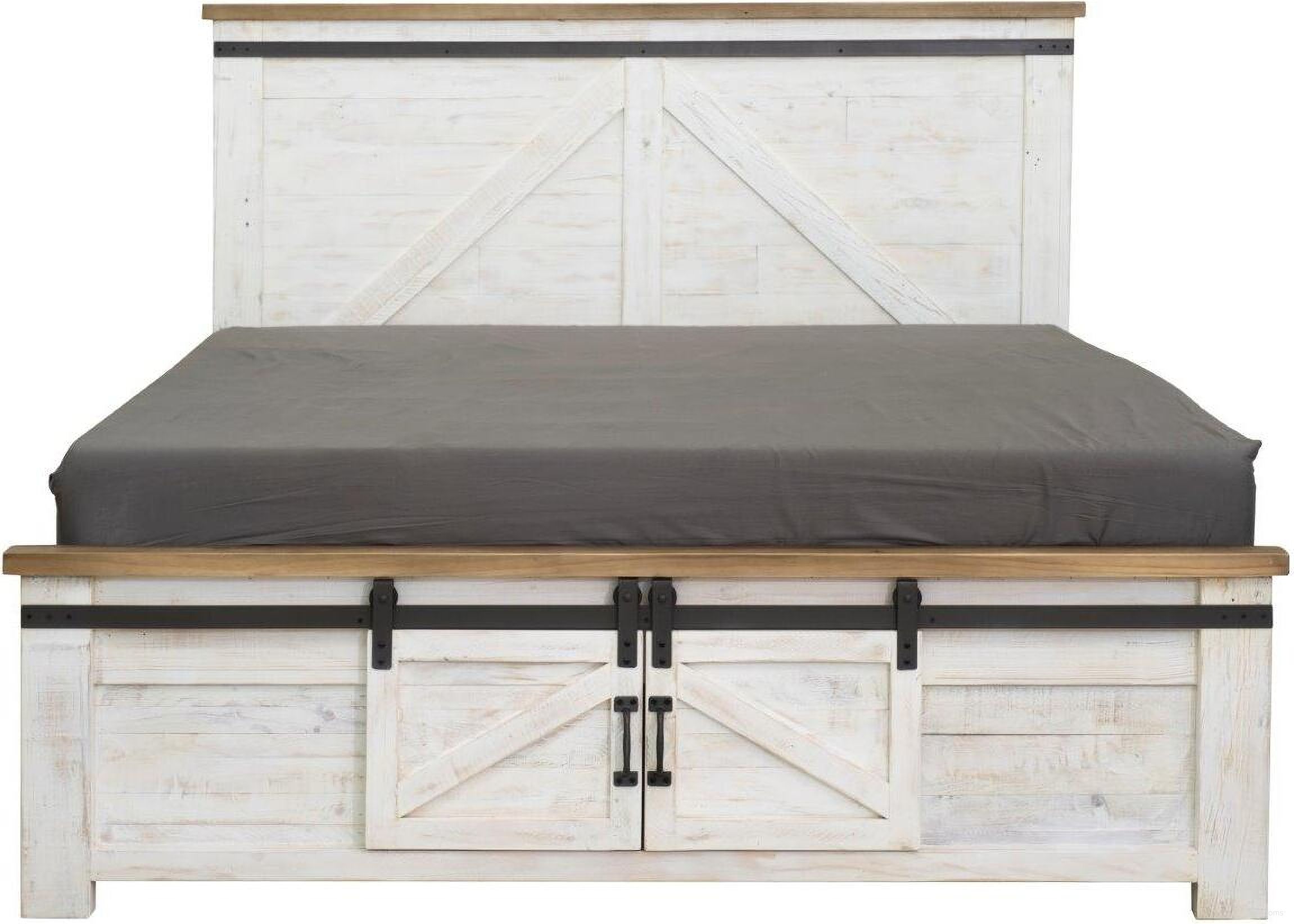 The appearance of Provence Queen Bed designed by LH Imports in the country / farmhouse interior design. This white and brown piece of furniture  was selected by 1StopBedrooms from Provence Collection to add a touch of cosiness and style into your home. Sku: PVN001QS. Bed Type: Storage Bed. Bed Size: Queen. Material: Pine.