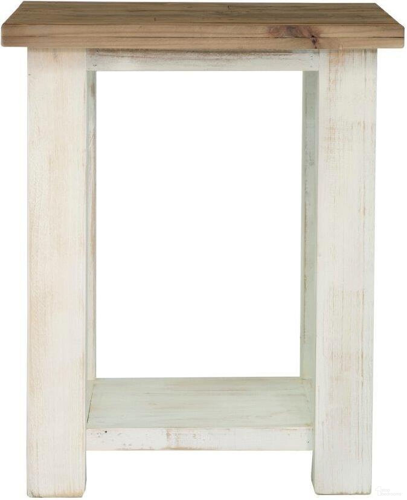 The appearance of Provence Side Table designed by LH Imports in the country / farmhouse interior design. This white and brown piece of furniture  was selected by 1StopBedrooms from Provence Collection to add a touch of cosiness and style into your home. Sku: PVN033. Material: Pine.