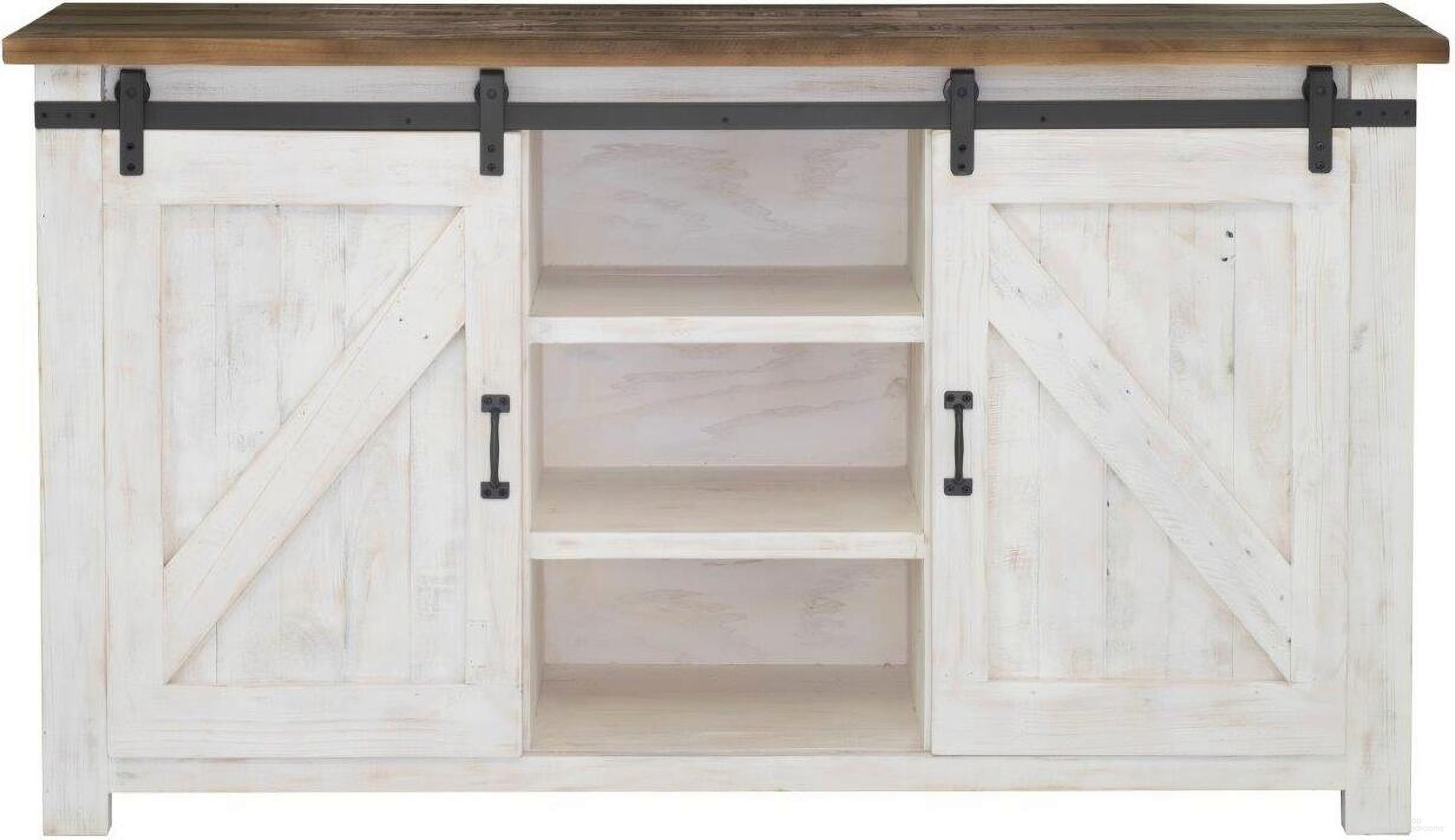 The appearance of Provence Sideboard designed by LH Imports in the country / farmhouse interior design. This white and brown piece of furniture  was selected by 1StopBedrooms from Provence Collection to add a touch of cosiness and style into your home. Sku: PVN004B. Material: Pine.