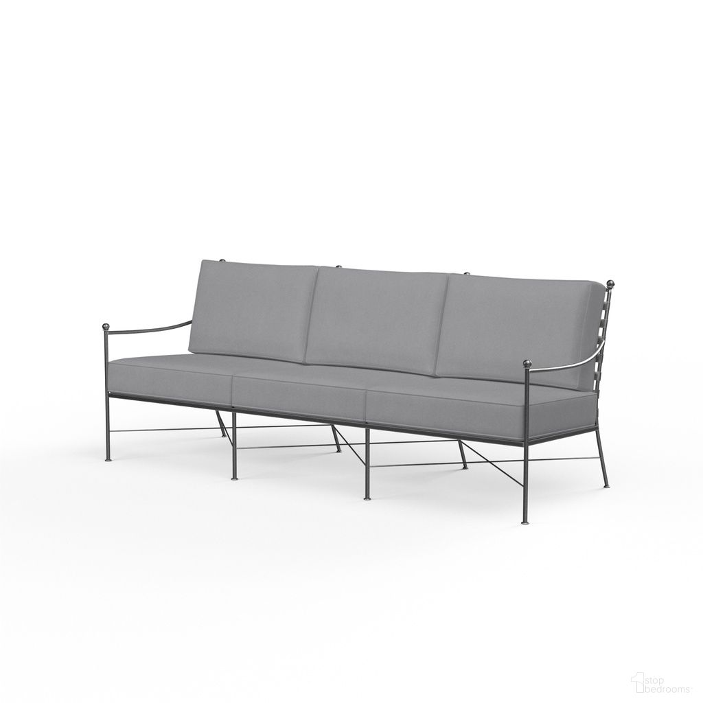 The appearance of Provence Sofa in Canvas Granite designed by Sunset West in the traditional interior design. This canvas granite piece of furniture was selected by 1StopBedrooms from Provence Collection to add a touch of cosiness and style into your home. Sku: SW3201-23-5402. Material: Wrought Iron.