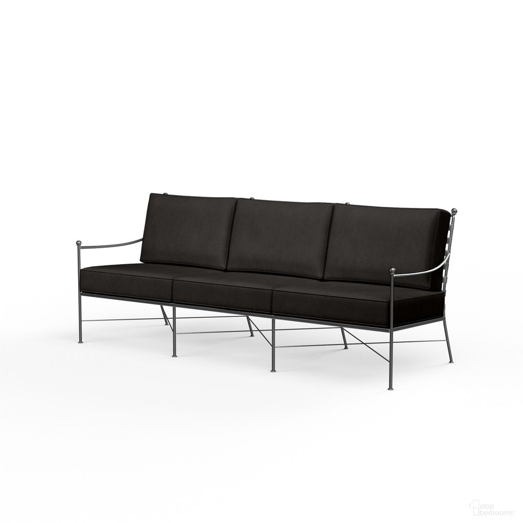The appearance of Provence Sofa in Spectrum Carbon designed by Sunset West in the traditional interior design. This spectrum carbon piece of furniture was selected by 1StopBedrooms from Provence Collection to add a touch of cosiness and style into your home. Sku: SW3201-23-48085. Material: Wrought Iron.