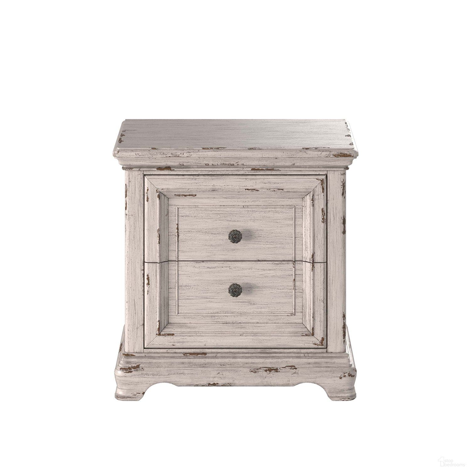 The appearance of Providence Antique White 2 Drawer Nightstand designed by American Woodcrafters in the modern / contemporary interior design. This white piece of furniture  was selected by 1StopBedrooms from Providence Collection to add a touch of cosiness and style into your home. Sku: 1910-420. Material: Wood.