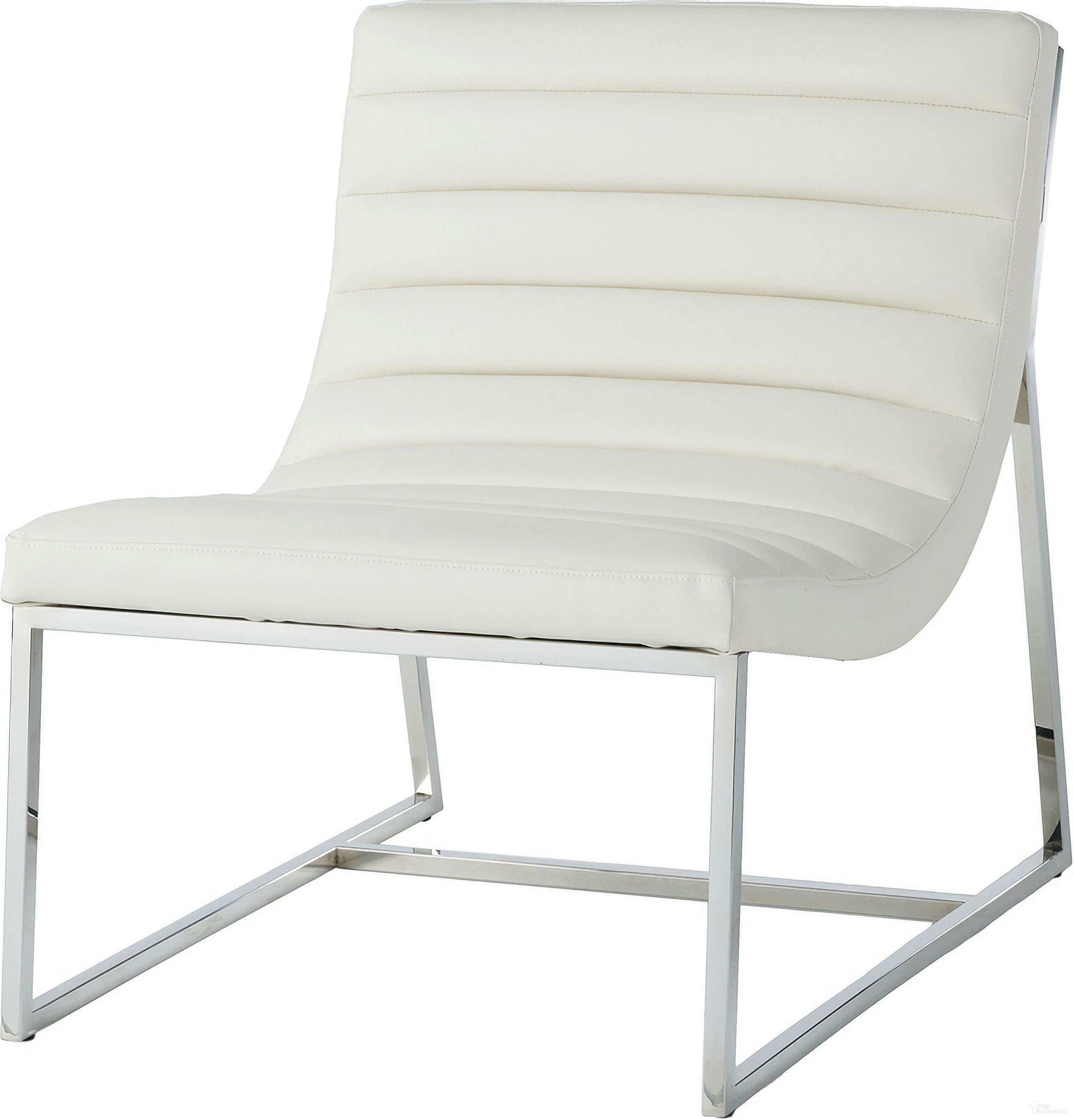 The appearance of Pu Leather Upholstered Occasional Chair with Stainless Steel Legs In White designed by Noble House in the modern / contemporary interior design. This white piece of furniture  was selected by 1StopBedrooms from  to add a touch of cosiness and style into your home. Sku: 53275.00. Material: Leather.