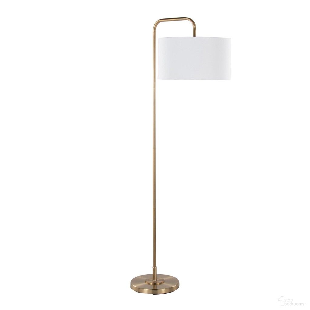Puck 63.75 Inch Metal Floor Lamp In White and Gold