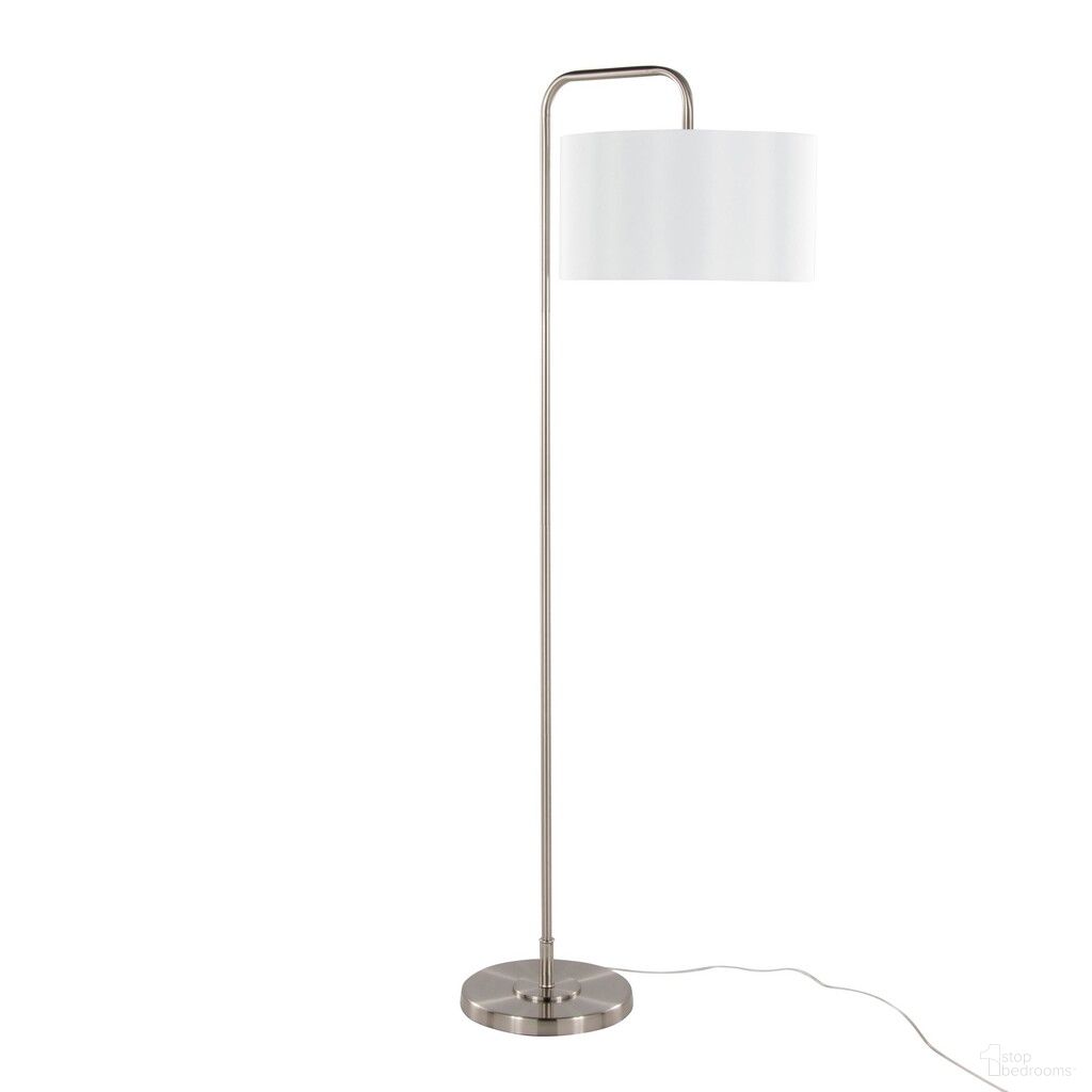 Puck 63 Inch Metal Floor Lamp In Brushed White