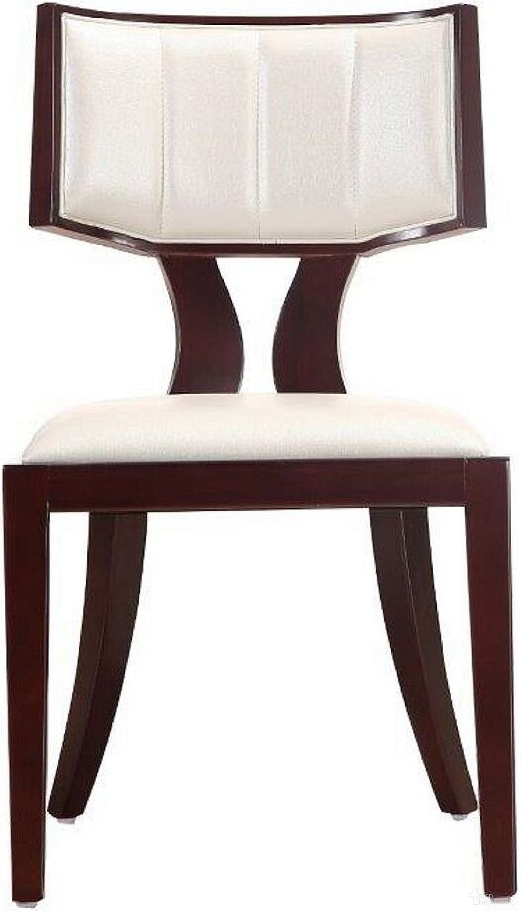 Pulitzer Dining Chair (Set of 2) in Pearl White and Walnut
