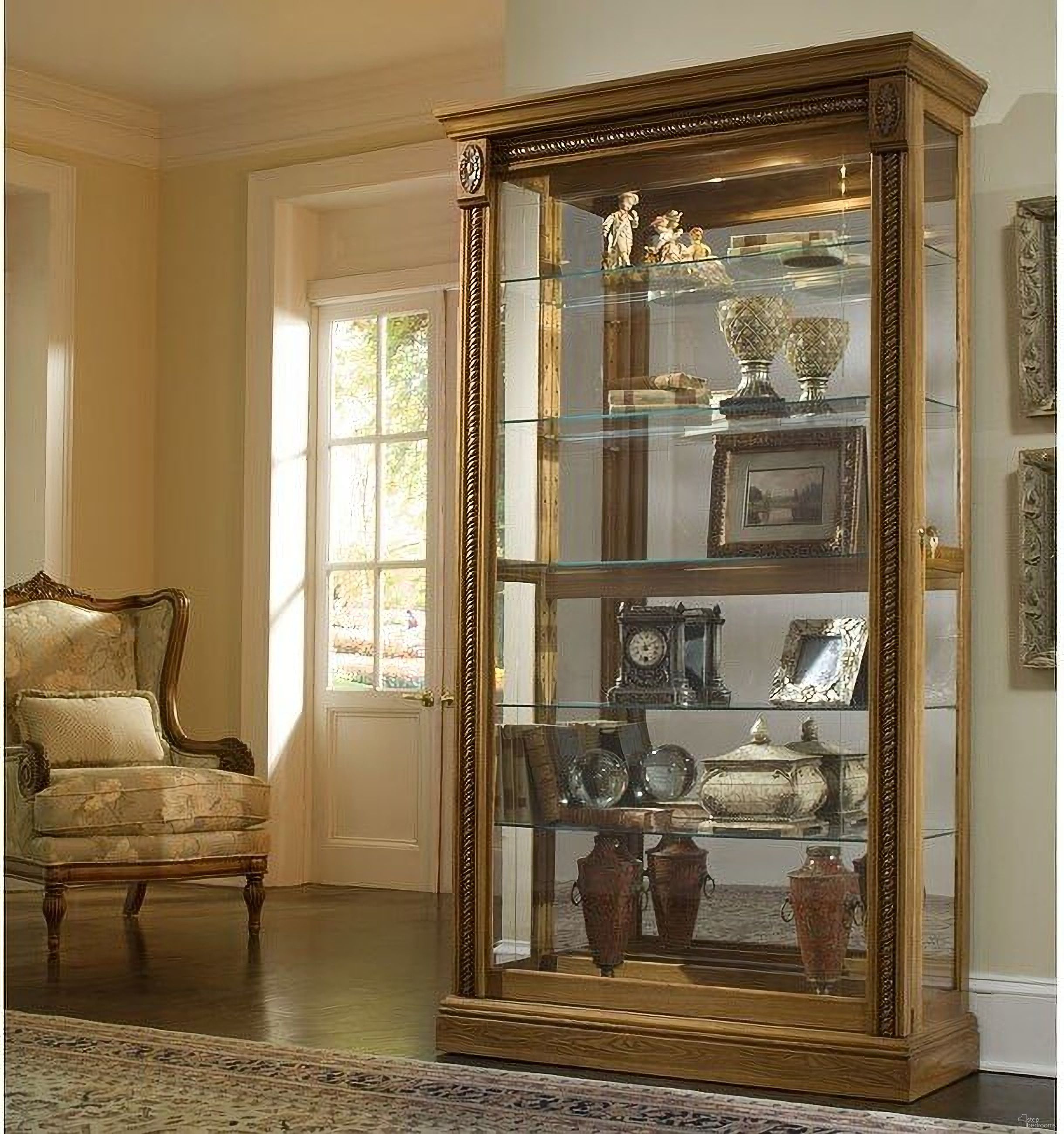 Estate Oak Two Way Sliding Door Curio