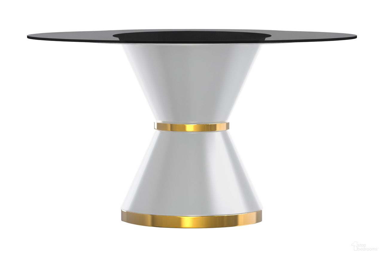 The appearance of Qorvus 60 Inch Round Dining Table with Glass Top In White and Clear designed by LeisureMod in the modern / contemporary interior design. This white/clear piece of furniture  was selected by 1StopBedrooms from Qorvus Collection to add a touch of cosiness and style into your home. Sku: QRW-60CL-G. Table Base Style: Pedestal. Table Top Shape: Round. Material: Glass. Size: 60".