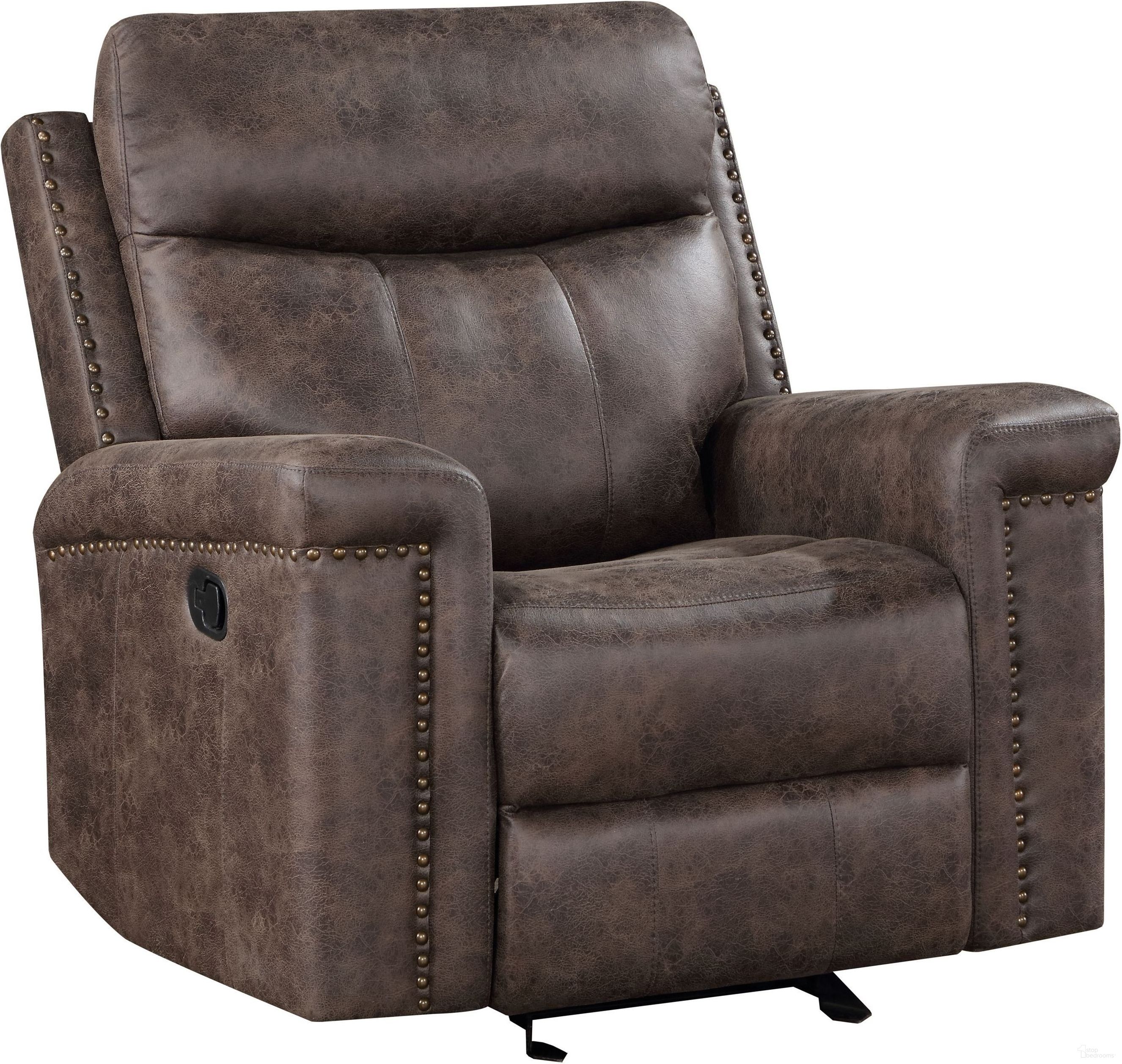 The appearance of Quade Glider Recliner In Mocha designed by New Classic in the modern / contemporary interior design. This mocha piece of furniture was selected by 1StopBedrooms from Quade Collection to add a touch of cosiness and style into your home. Sku: U1798-13-MCH. Material: Fabric.