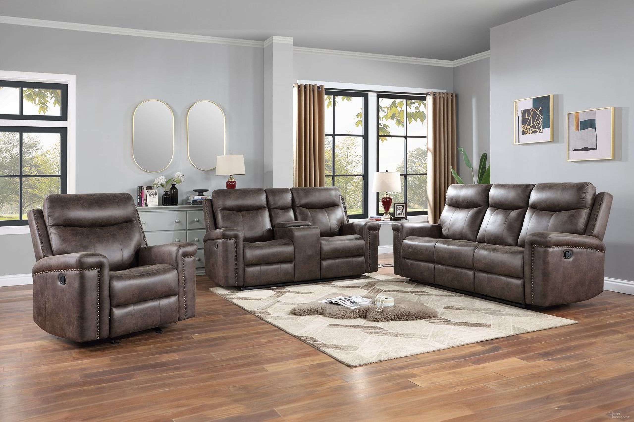The appearance of Quade Manual Living Room Set In Mocha designed by New Classic in the modern / contemporary interior design. This mocha piece of furniture was selected by 1StopBedrooms from Quade Collection to add a touch of cosiness and style into your home. Sku: U1798-30-MCH;U1798-25-MCH. Material: Fabric.