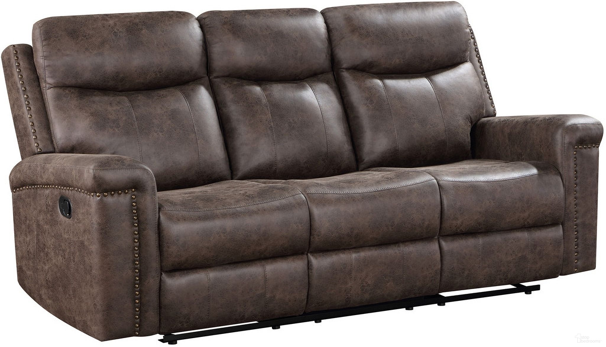 The appearance of Quade Sofa with Dual Recliner In Mocha designed by New Classic in the modern / contemporary interior design. This mocha piece of furniture  was selected by 1StopBedrooms from Quade Collection to add a touch of cosiness and style into your home. Sku: U1798-30-MCH. Material: Fabric.