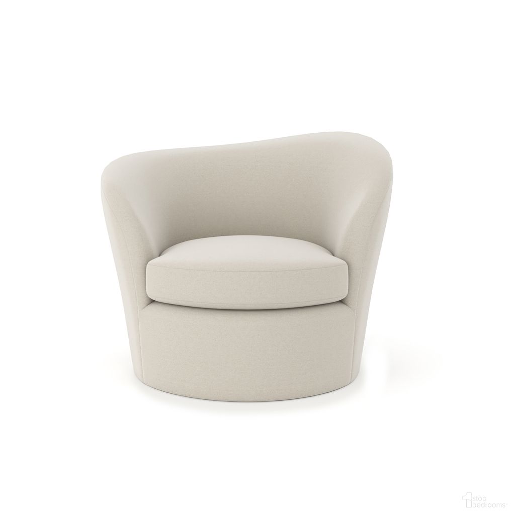 The appearance of Quasi LAF Swivel Chair In Cream designed by Caracole in the modern / contemporary interior design. This cream piece of furniture  was selected by 1StopBedrooms from Quasi Collection to add a touch of cosiness and style into your home. Sku: UPH-024-039-A. Material: Fabric.