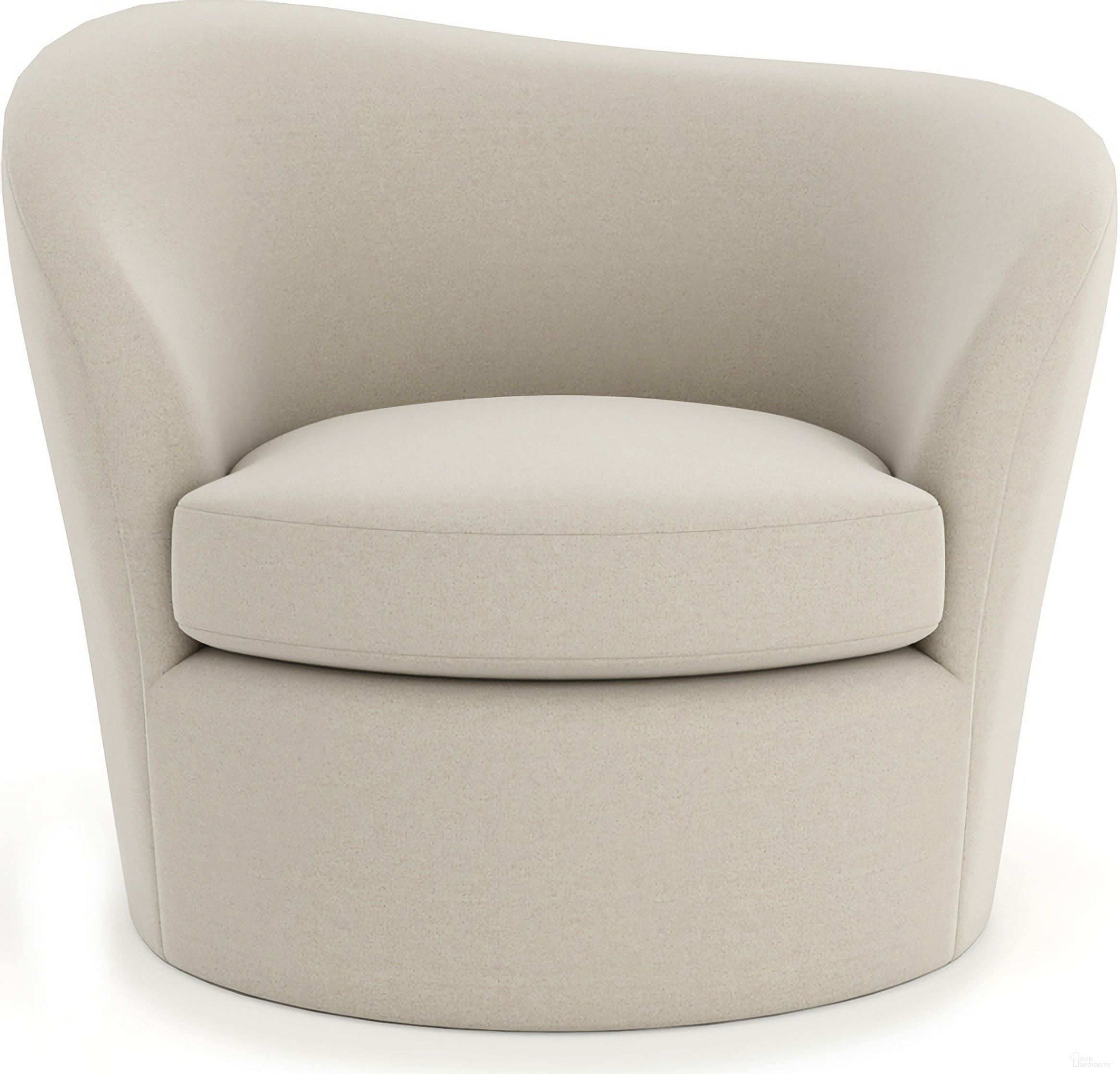 The appearance of Quasi RAF Swivel Chair In Cream designed by Caracole in the modern / contemporary interior design. This cream piece of furniture  was selected by 1StopBedrooms from Quasi Collection to add a touch of cosiness and style into your home. Sku: UPH-024-032-A. Material: Fabric.