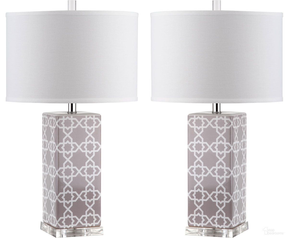 Quatrefoil 27-Inch H Table Lamp in Grey Set of 2