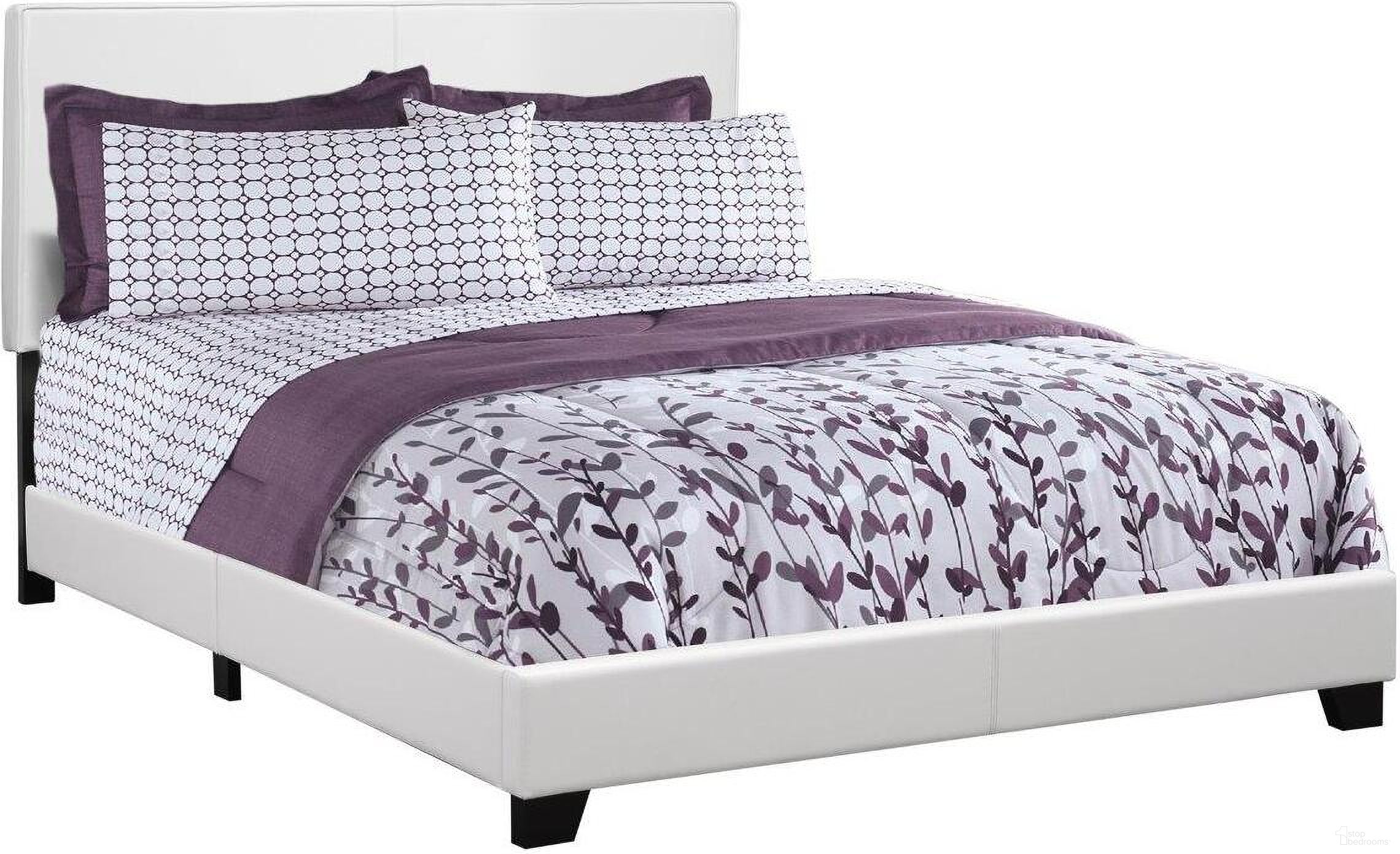 The appearance of Queen Size Bed In White Leather Look designed by Monarch Specialties in the modern / contemporary interior design. This white piece of furniture was selected by 1StopBedrooms from to add a touch of cosiness and style into your home. Sku: I 5911Q. Bed Type: Panel Bed. Bed Size: Queen. Material: MDF.