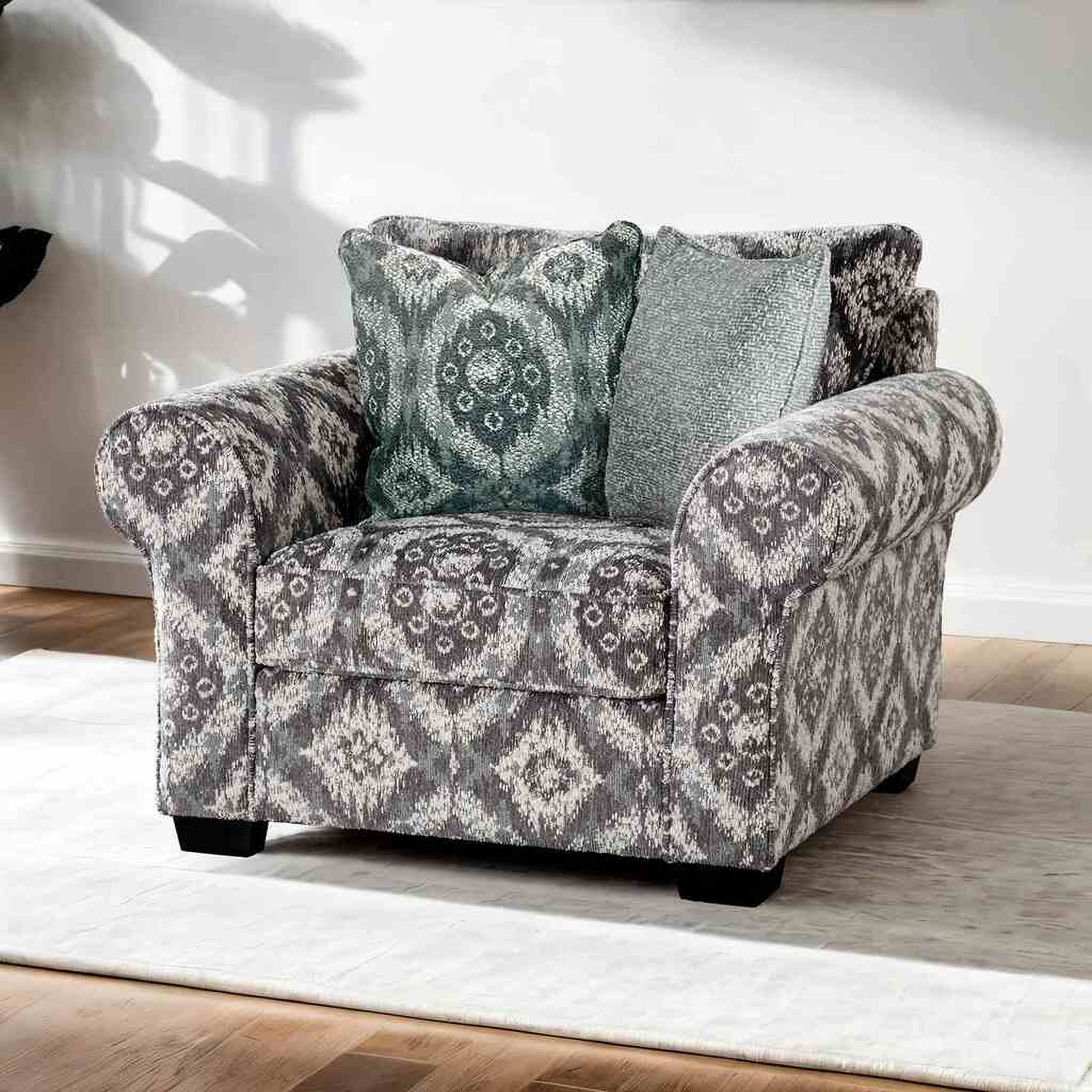 The appearance of Queensbury Accent Chair In White designed by Furniture of America in the transitional interior design. This white piece of furniture  was selected by 1StopBedrooms from Queensbury Collection to add a touch of cosiness and style into your home. Sku: FM61113WH-CH-PT. Material: Fabric.