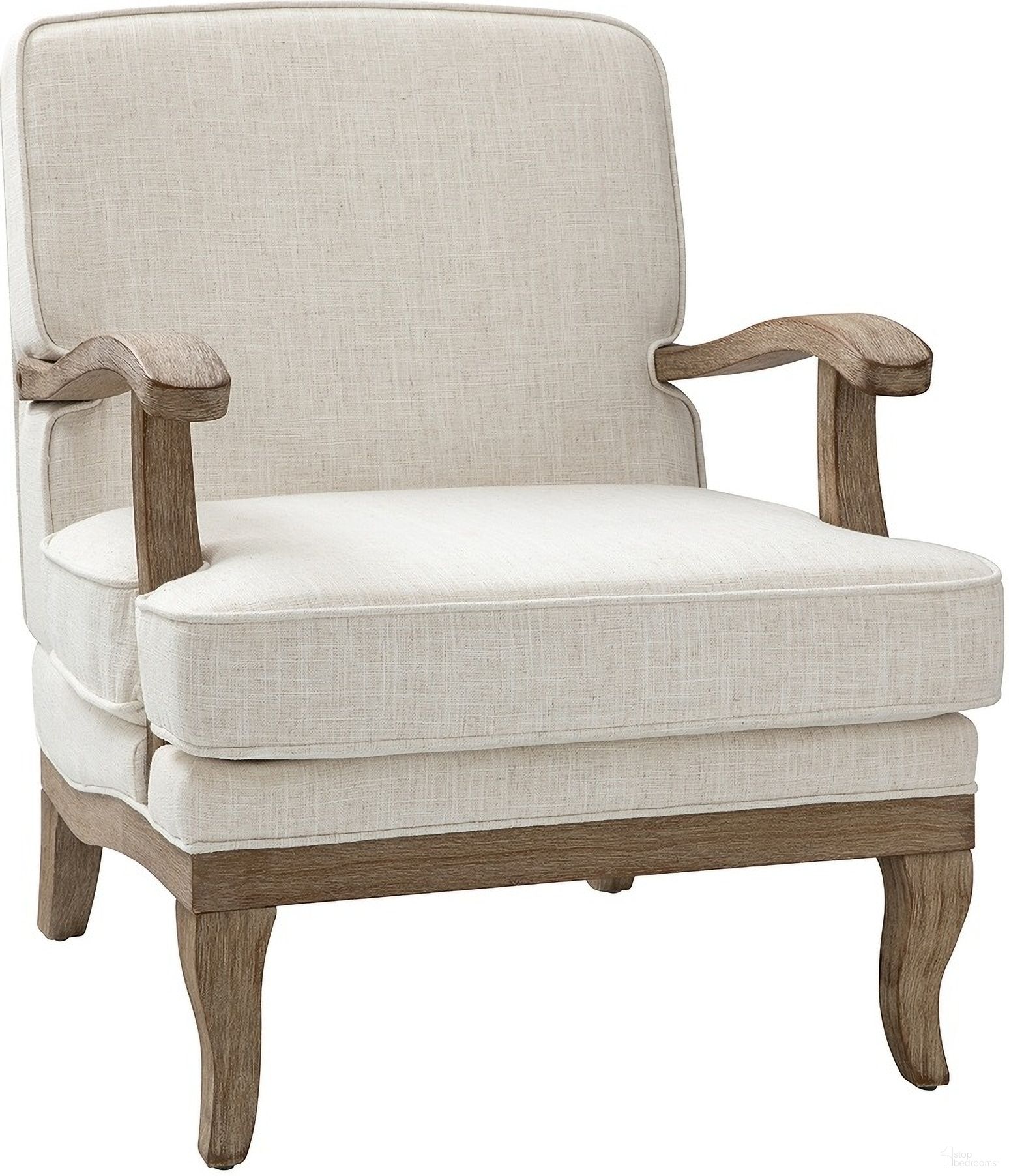 The appearance of Quentin Armchair In Ivory designed by Karat Home in the modern / contemporary interior design. This ivory piece of furniture  was selected by 1StopBedrooms from Quentin Collection to add a touch of cosiness and style into your home. Sku: CHJK0774-IVY. Material: Linen Look Fabric.