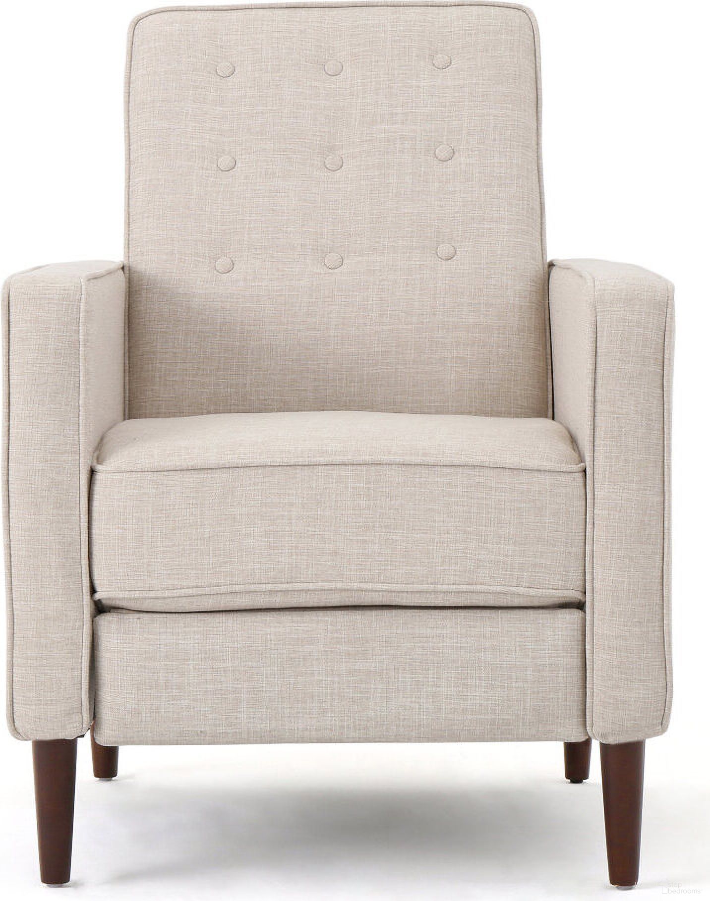 The appearance of Quest Fabric Recliner with Button Tufted Back and Square Arm In Beige designed by Noble House in the modern / contemporary interior design. This beige piece of furniture was selected by 1StopBedrooms from Quest Collection to add a touch of cosiness and style into your home. Sku: 60741.00WET. Material: Polyester.