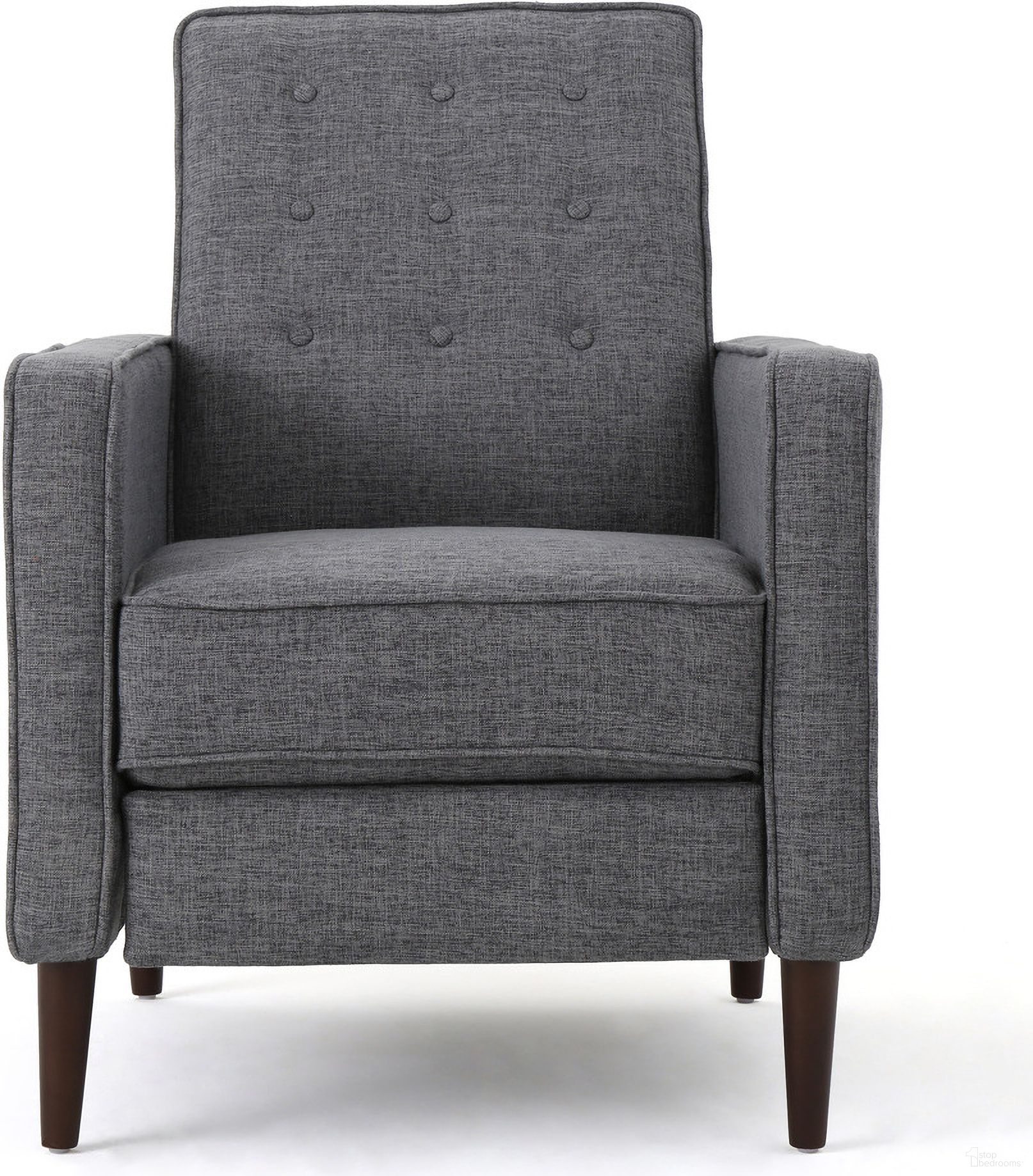 The appearance of Quest Fabric Recliner with Button Tufted Back and Square Arm In Grey designed by Noble House in the modern / contemporary interior design. This grey piece of furniture was selected by 1StopBedrooms from Quest Collection to add a touch of cosiness and style into your home. Sku: 60741.00GRY. Material: Polyester.