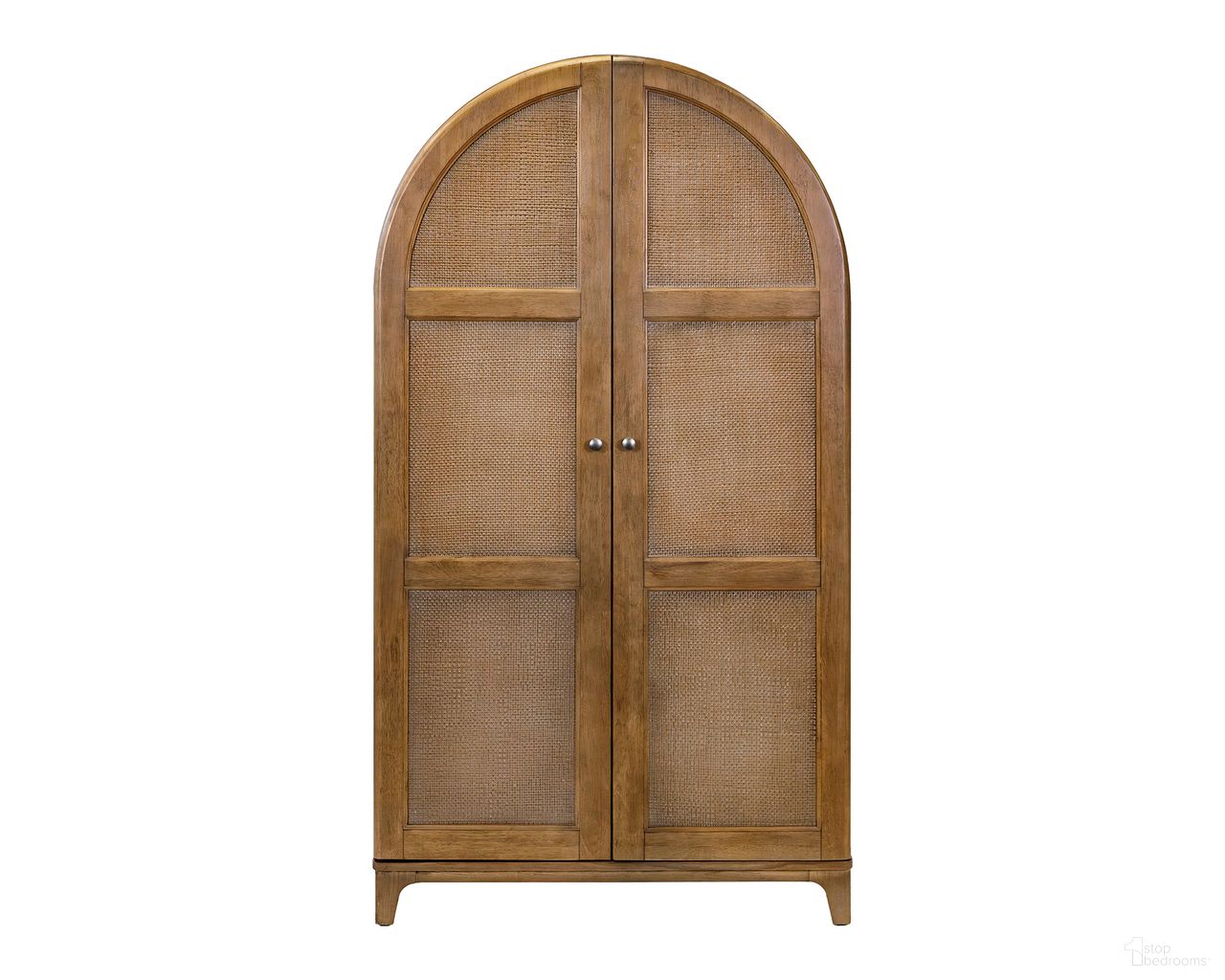 The appearance of Quincey Arch shaped Bar Cabinet In Brown designed by Martin Furniture in the modern / contemporary interior design. This brown piece of furniture  was selected by 1StopBedrooms from Quincey Collection to add a touch of cosiness and style into your home. Sku: IMQU4278. Material: Solid Hardwood & Veneers.