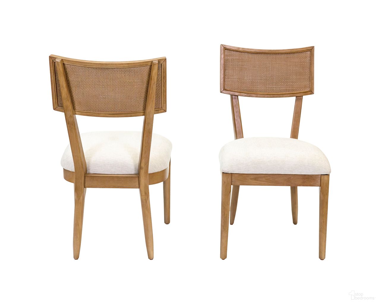 Quincey Wood Coastal Kitchen Dining Side Chairs Set of 2 In Brown