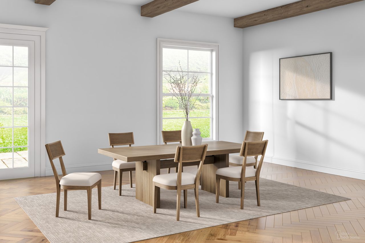 The appearance of Quincey Wood Rectangular Dining Room Set In Brown designed by Martin Furniture in the modern / contemporary interior design. This brown piece of furniture  was selected by 1StopBedrooms from Quincey Collection to add a touch of cosiness and style into your home. Sku: IMQU7242;IMQU70KIT2. Table Top Shape: Rectangular. Size: 42" x 72". Material: Solid Hardwood & Veneers.