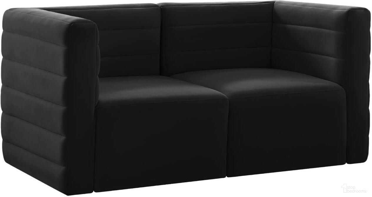 The appearance of Quincy Velvet 2 Seater Modular Sofa with Arm Support In Black designed by Meridian in the modern / contemporary interior design. This black piece of furniture  was selected by 1StopBedrooms from Quincy Collection to add a touch of cosiness and style into your home. Sku: 677Black-Corner;677Black-Corner. Material: Velvet.