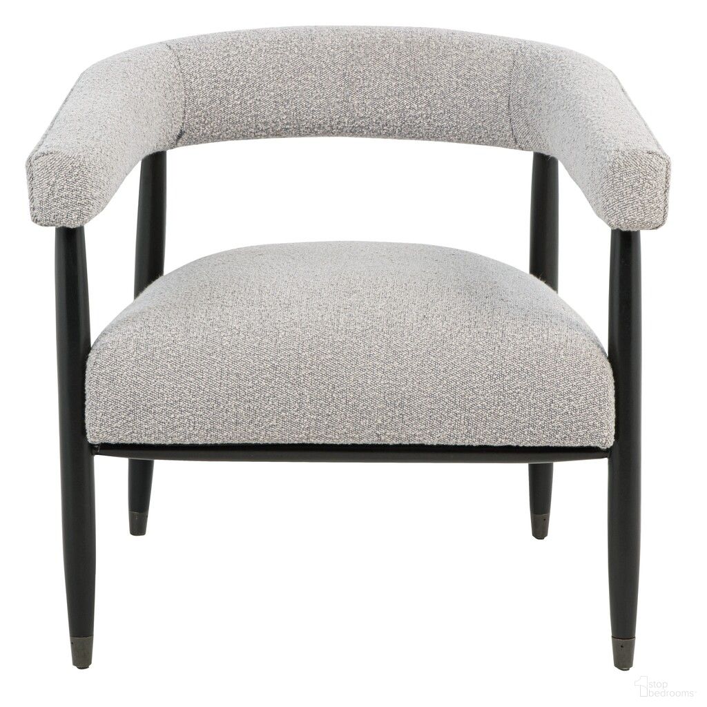 The appearance of Quinn Arm Chair In Silver Boucle with Space Black Wood Frame designed by Moti in the transitional interior design. This silver piece of furniture was selected by 1StopBedrooms from Quinn Collection to add a touch of cosiness and style into your home. Sku: 88023097. Chair Type: Arm Chair. Material: Solid Wood.