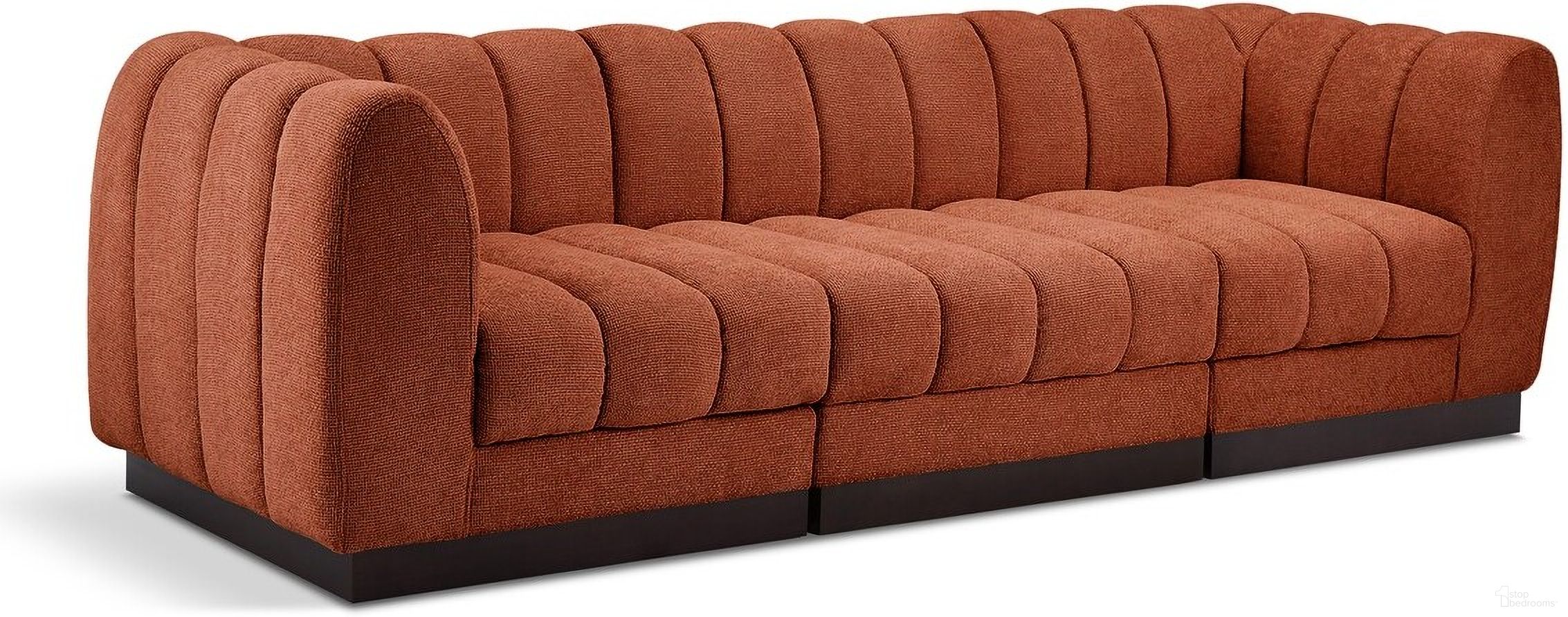 The appearance of Quinn Chenille Fabric 3 Seater Modular Sofa with Arm Support In Cognac designed by Meridian in the modern / contemporary interior design. This cognac piece of furniture was selected by 1StopBedrooms from Quinn Collection to add a touch of cosiness and style into your home. Sku: 124Cognac-Armless;124Cognac-Corner;124Cognac-Corner. Material: Rubberwood.