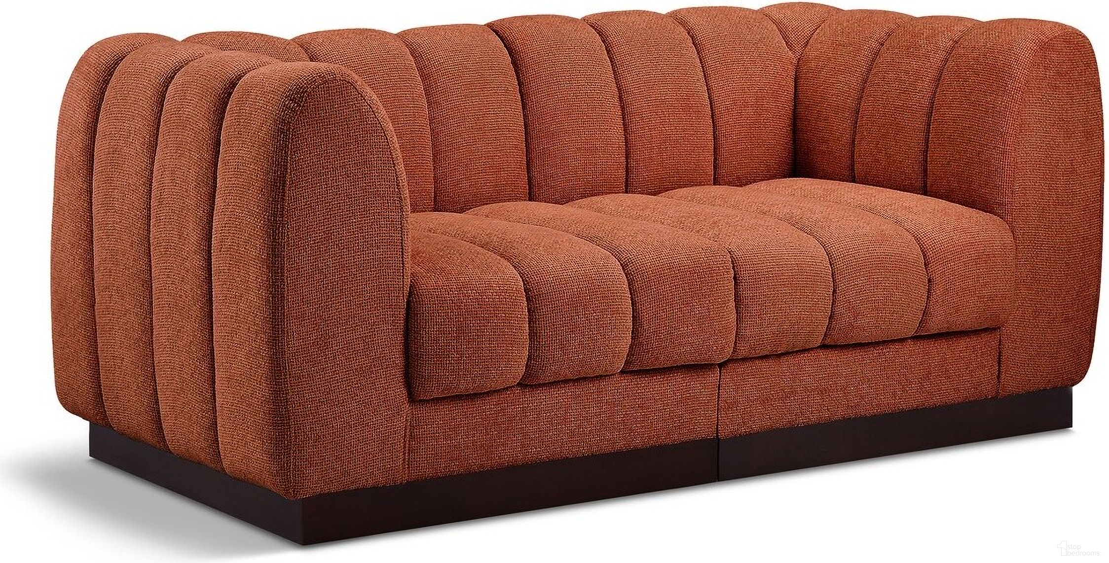 The appearance of Quinn Chenille Fabric 2 Seater Modular Sofa with Arm Support In Cognac designed by Meridian in the modern / contemporary interior design. This cognac piece of furniture was selected by 1StopBedrooms from Quinn Collection to add a touch of cosiness and style into your home. Sku: 124Cognac-Corner;124Cognac-Corner. Material: Rubberwood.