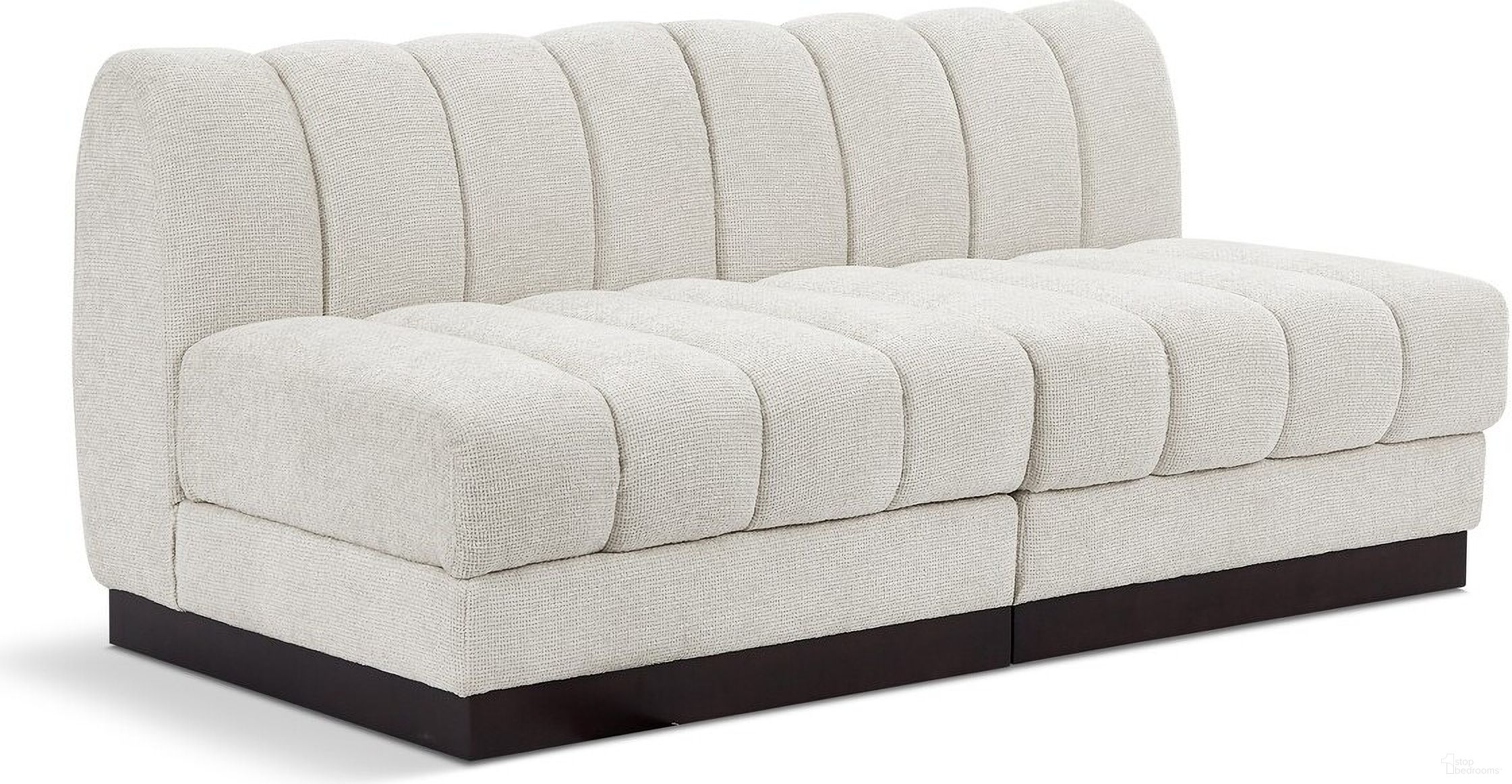 The appearance of Quinn Chenille Fabric Modular Sofa In Cream designed by Meridian in the modern / contemporary interior design. This cream piece of furniture was selected by 1StopBedrooms from Quinn Collection to add a touch of cosiness and style into your home. Sku: 124Cream-Armless;124Cream-Armless. Material: Rubberwood.