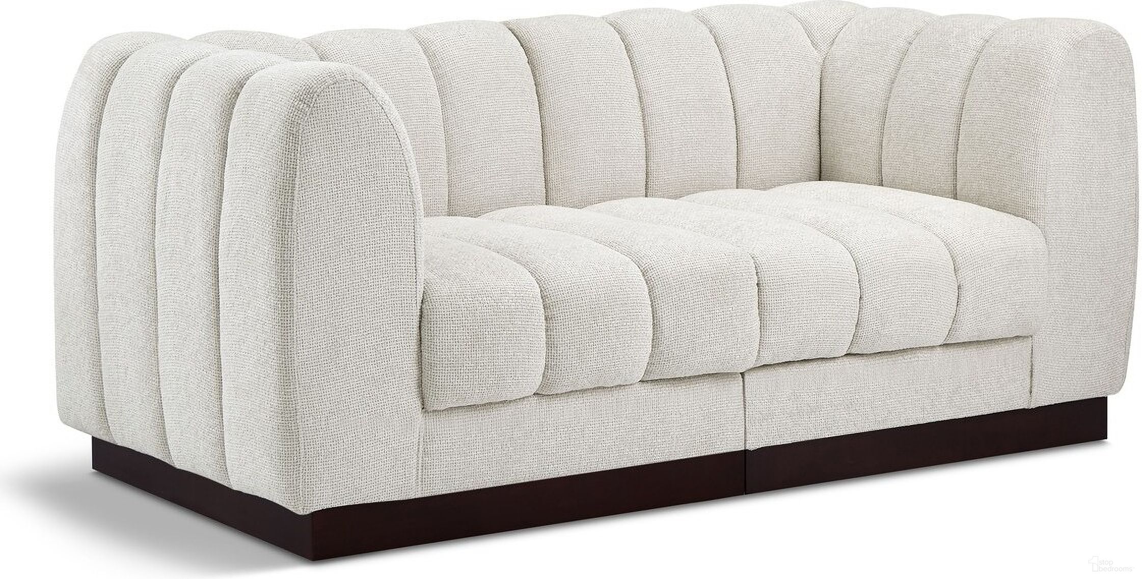 The appearance of Quinn Chenille Fabric 2 Seater Modular Sofa with Arm Support In Cream designed by Meridian in the modern / contemporary interior design. This cream piece of furniture was selected by 1StopBedrooms from Quinn Collection to add a touch of cosiness and style into your home. Sku: 124Cream-Corner;124Cream-Corner. Material: Rubberwood.
