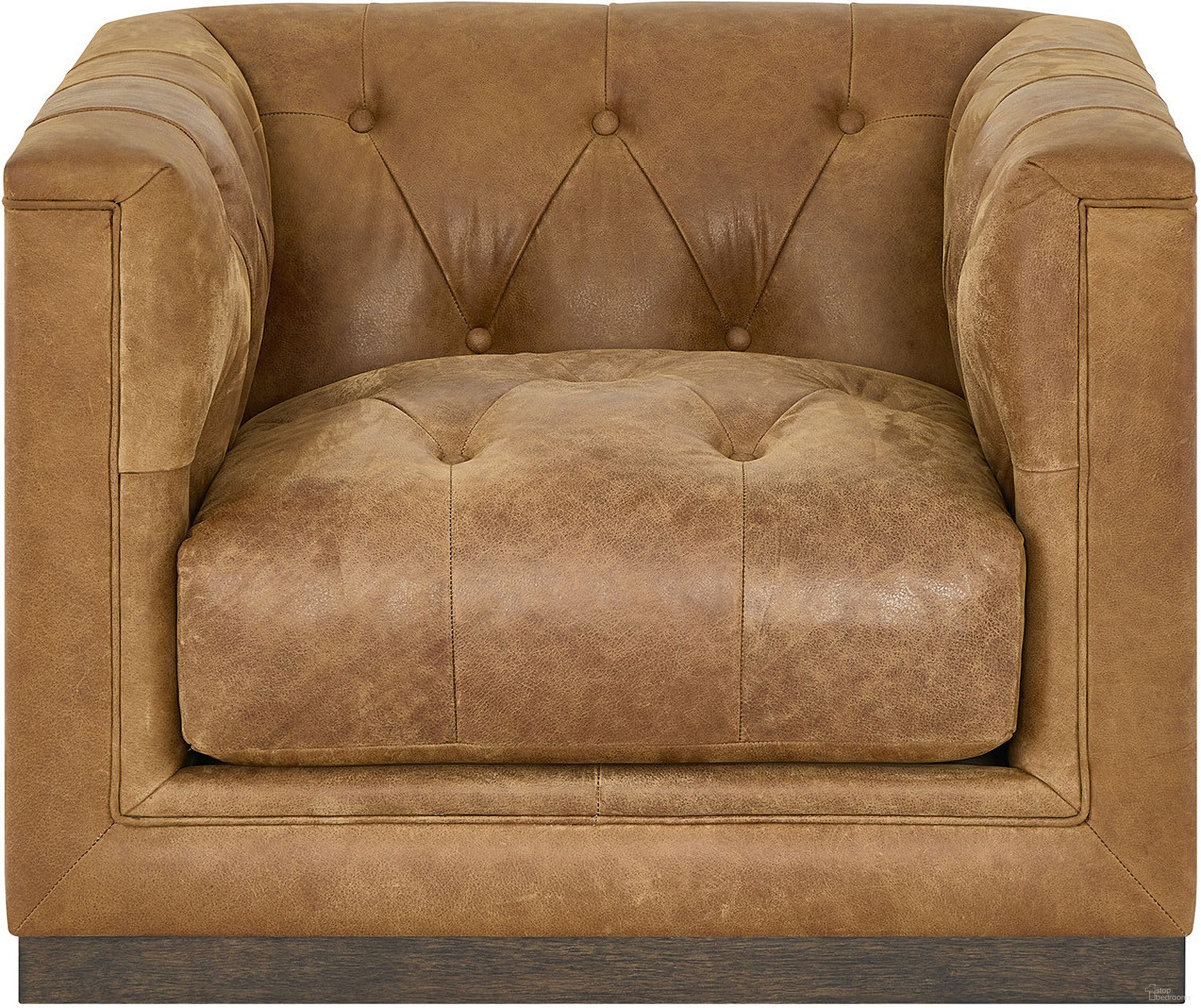 The appearance of Quinn Swivel Chair In Brown designed by Universal in the transitional interior design. This brown piece of furniture  was selected by 1StopBedrooms from Quinn Collection to add a touch of cosiness and style into your home. Sku: U538503-1771-2. Material: Genuine Leather.